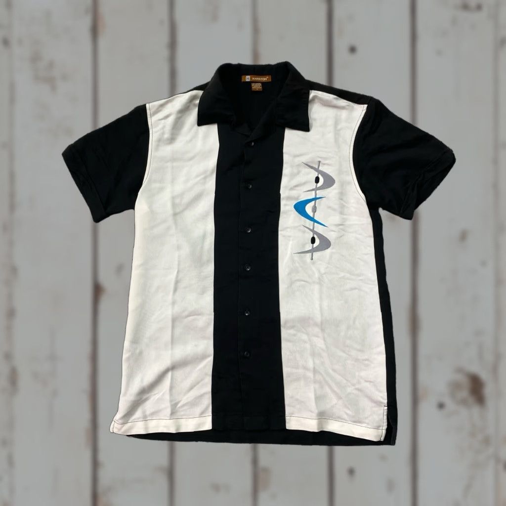 Vintage VINTAGE Harriton Shirt Mens Small Bowling Shirt Mid Mod Black Faded Size US S / EU 44-46 / 1 - 1 Thumbnail