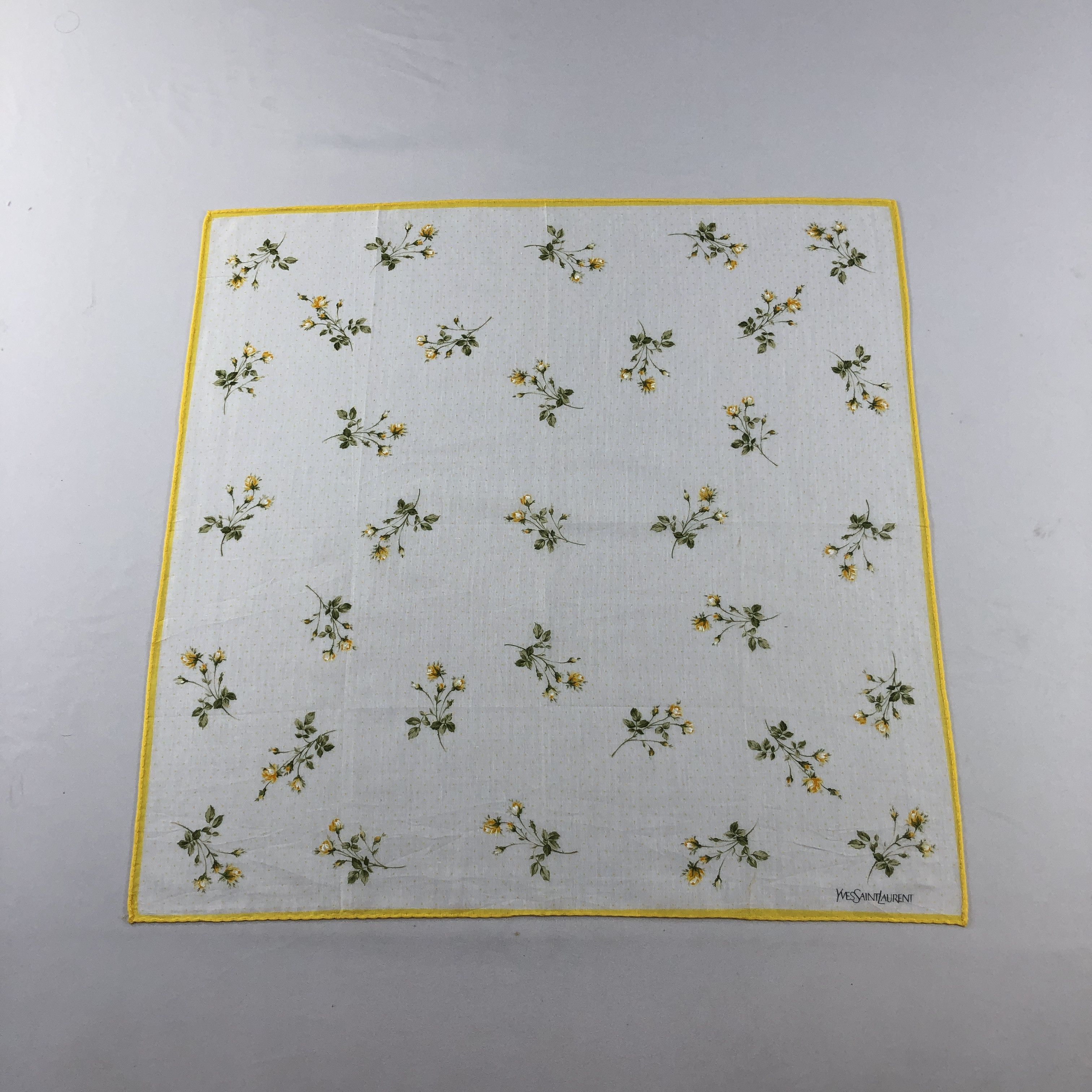 Yves Saint Laurent YSL Floral Handkerchief Neckerchief Bandana H3097 Size ONE SIZE - 1 Thumbnail