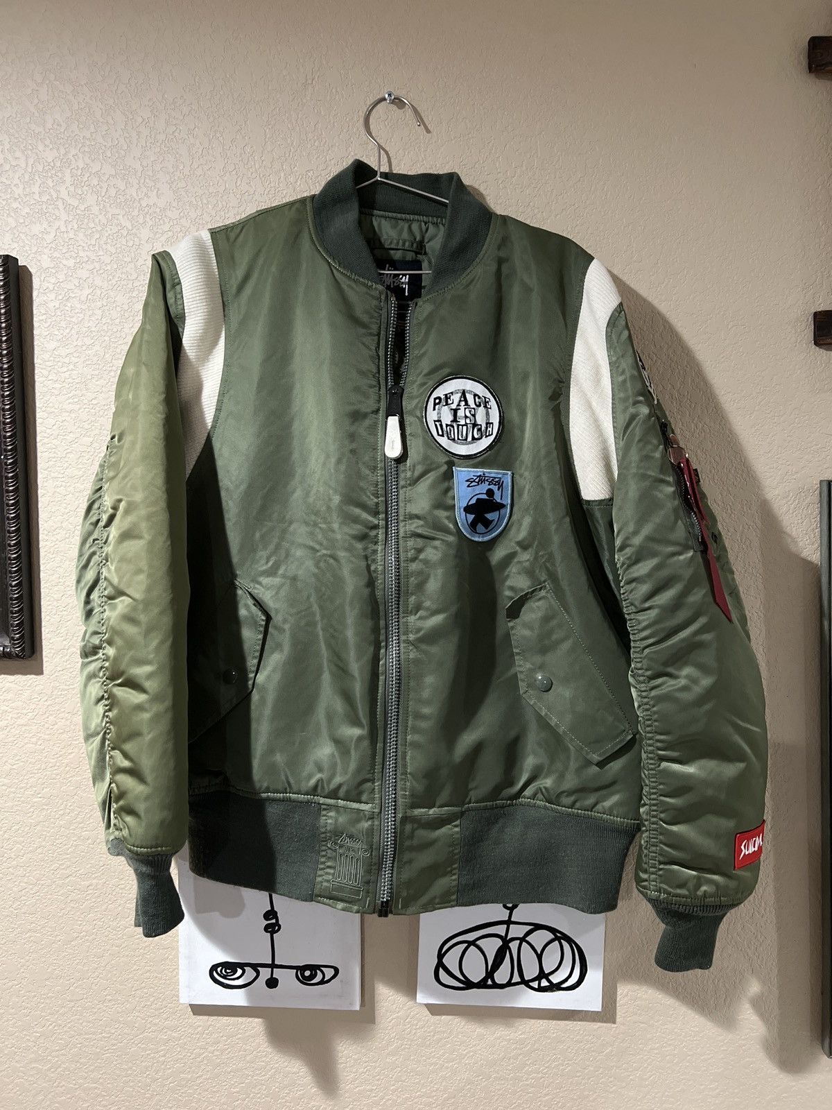 Supreme Stussy x Fragment x Supreme 25th anniversary Alpha bomber