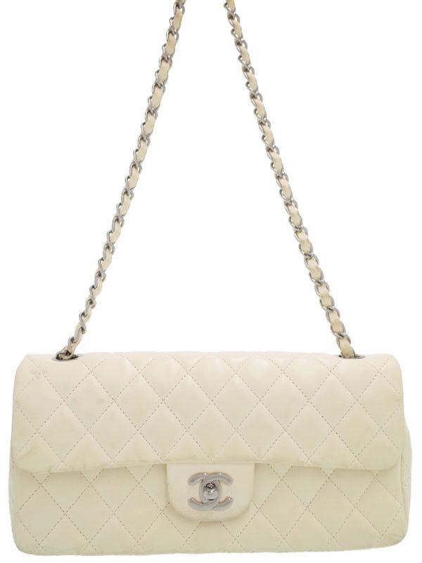image of Chanel Matelasse Chain Shoulder Bag Off-White, Women's