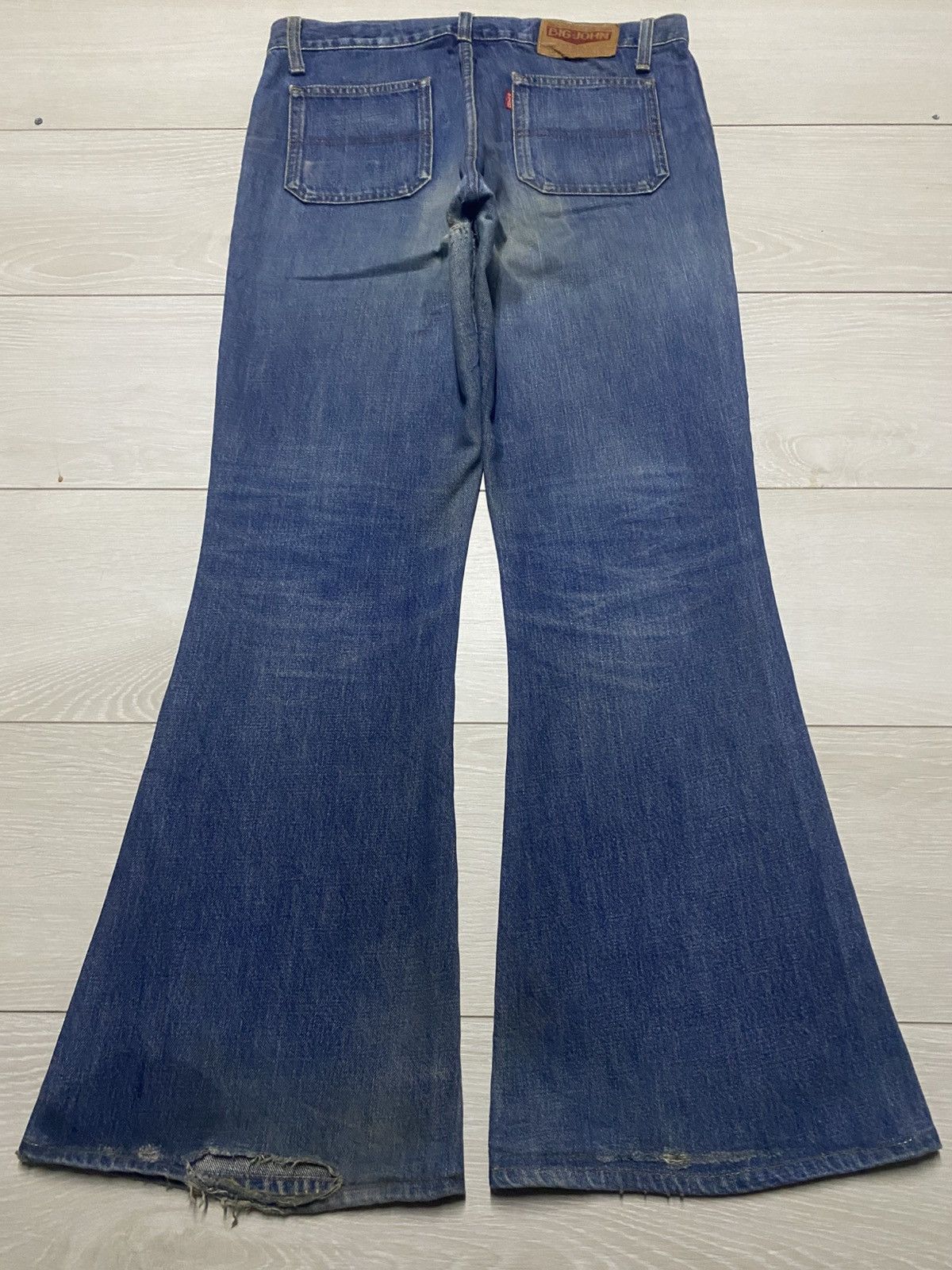 Big John Big John Full Button Distressed Super Flare Bush Pants Size US 33 - 2 Thumbnail