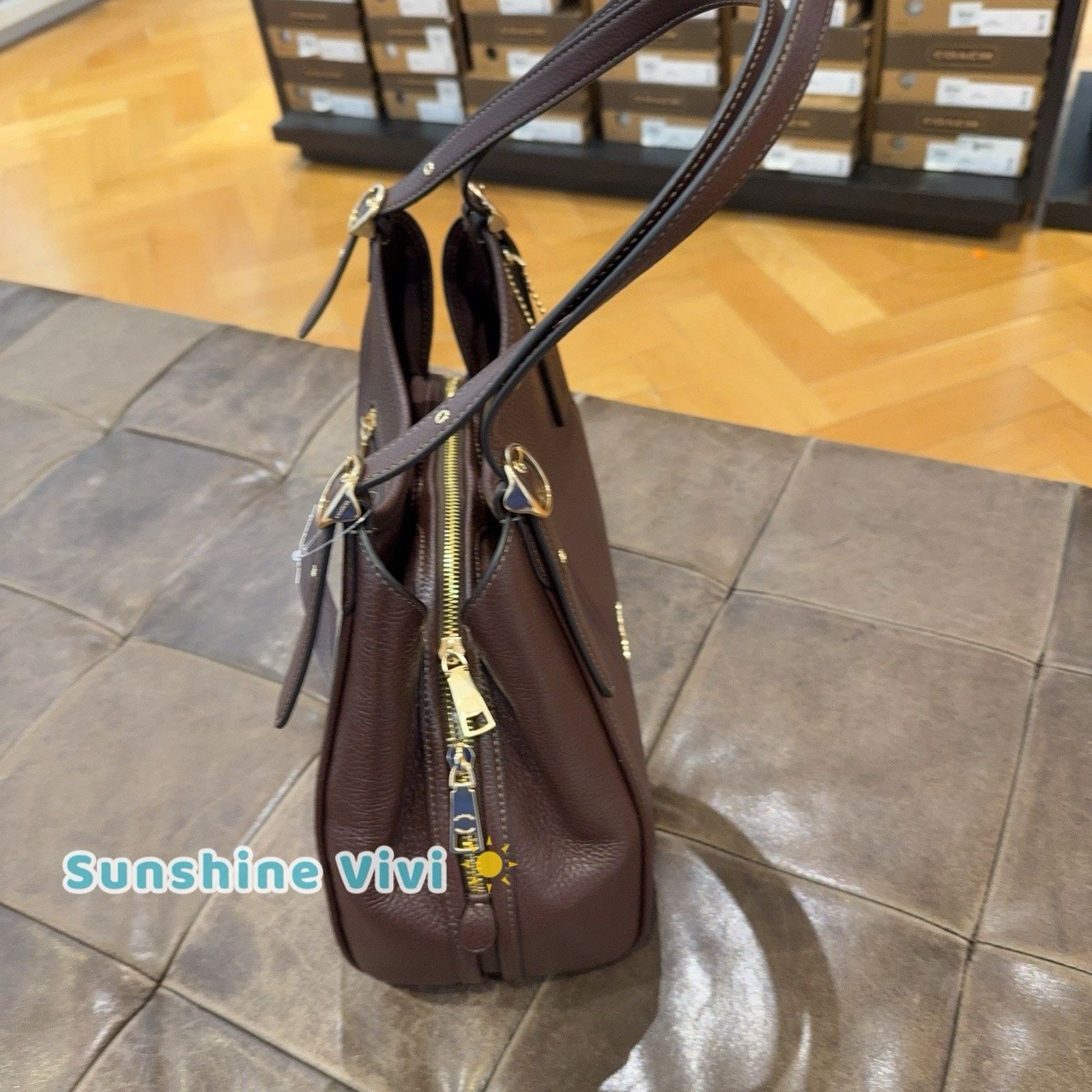 Coach NWT Bundle Coach Erin Bag CAQ86 Maple & CAU48 Pearl Strap Size ONE SIZE - 5 Thumbnail