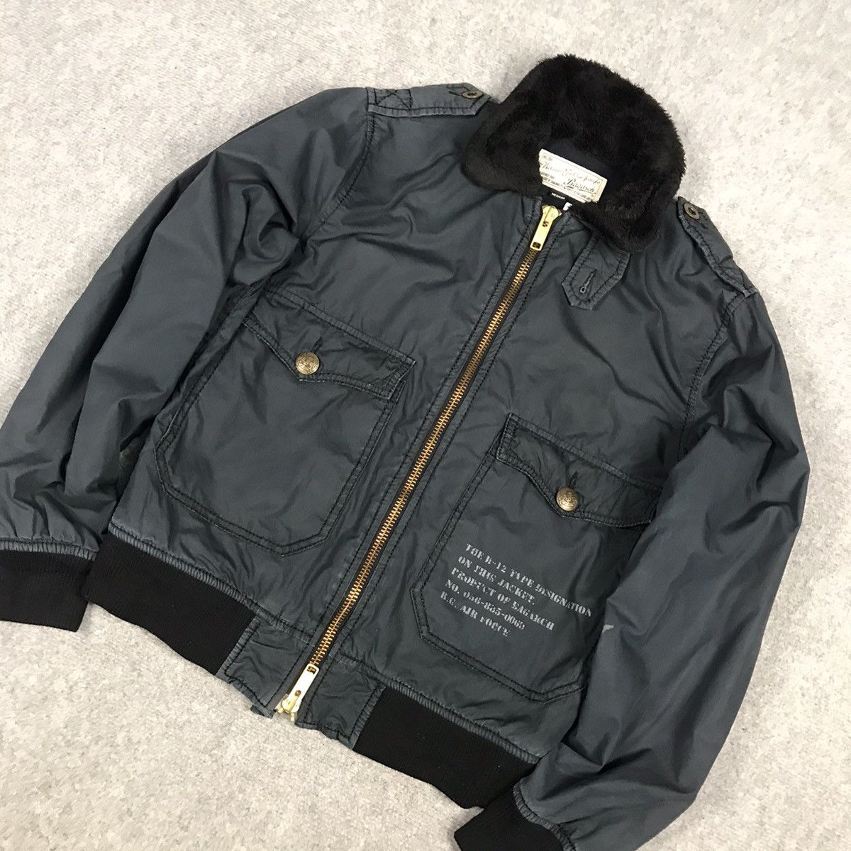 Japanese Brand BAGARCH JAPAN STYLE NAVY BOMBER JACKET Size US M / EU 48-50 / 2 - 4 Thumbnail