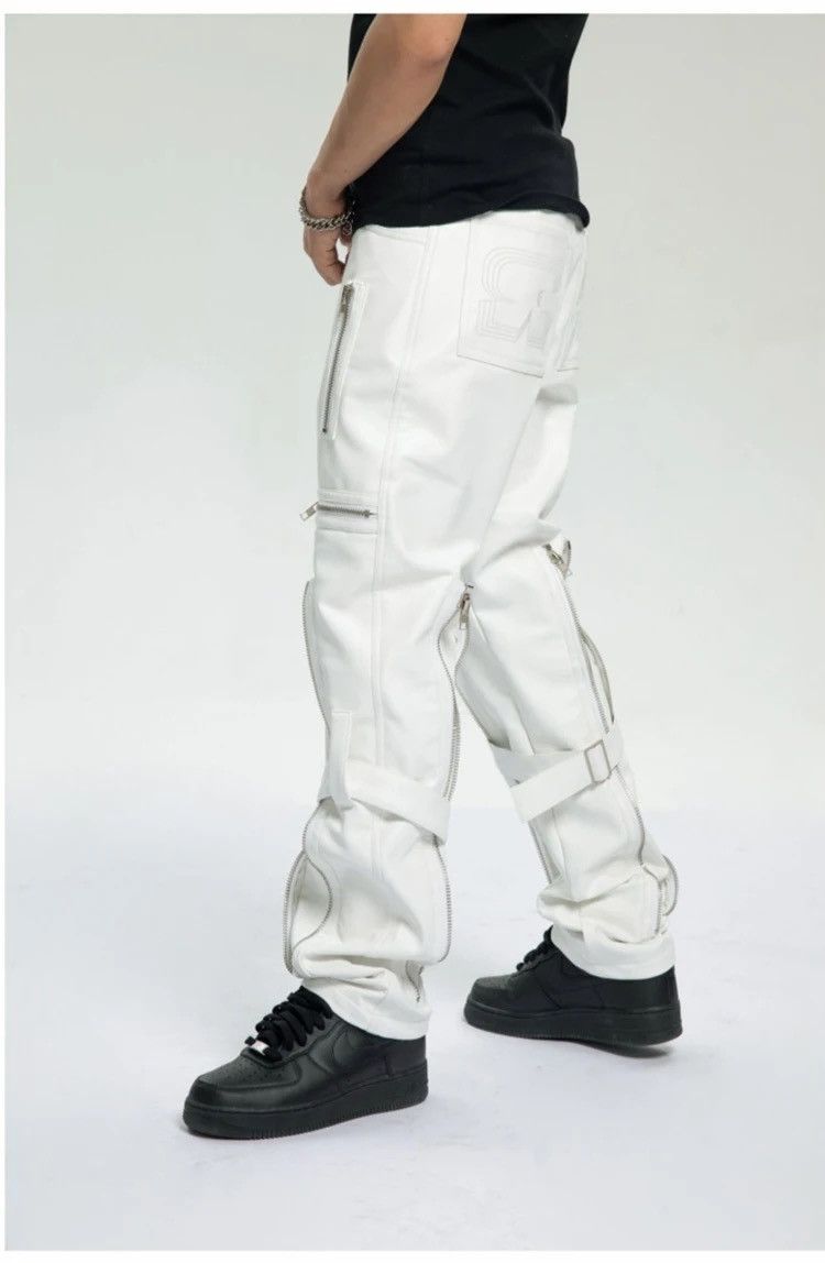 Leather × Vintage Cool White Pu Leather Pants Men Size US 34 / EU 50 - 1 Thumbnail