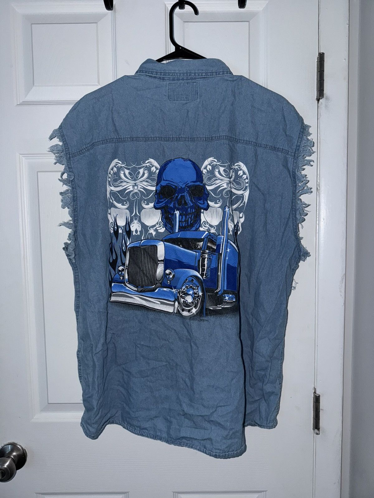 Other Trucker cut off sleeveless blue skull Size US XXL / EU 58 / 5 - 4 Thumbnail
