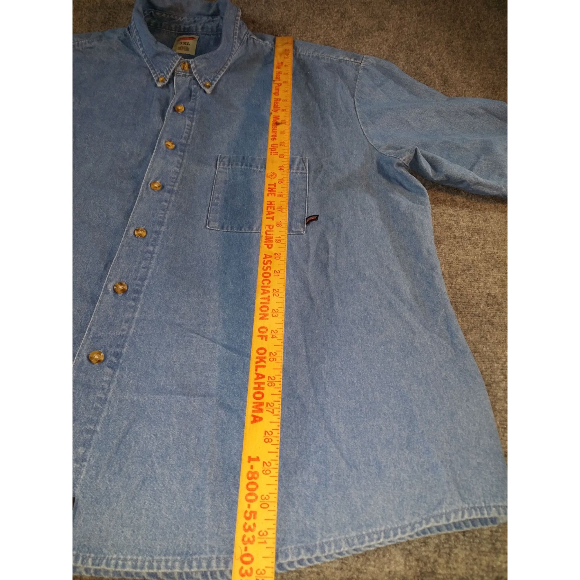 Dickies Dickies Button Up Shirt Men Sz 3XL Denim Logo Short Sleeve W Size US XXL / EU 58 / 5 - 4 Thumbnail