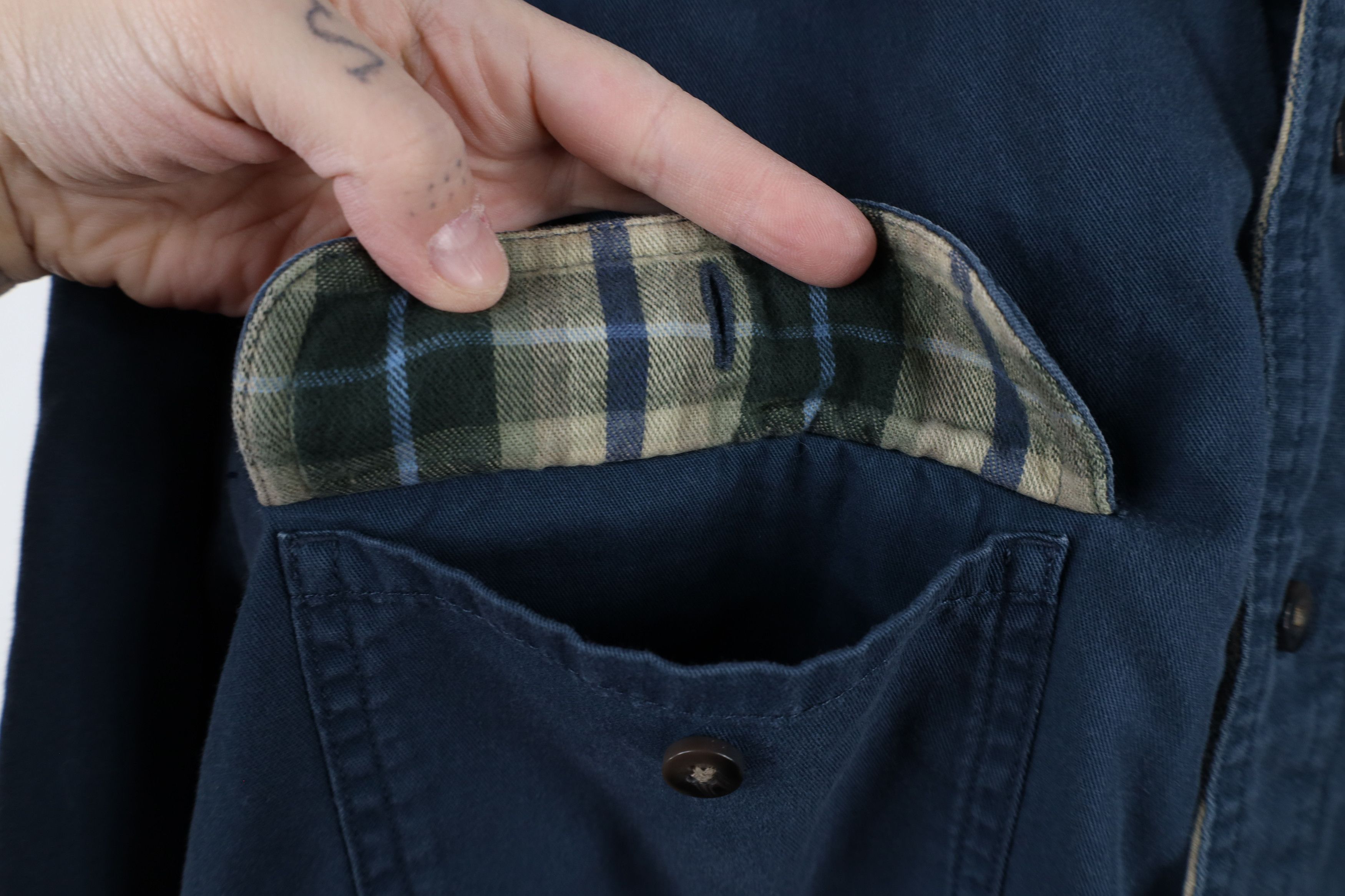 L.L. Bean × Vintage Vintage LL Bean Flannel Lined Button Shirt Jacket Jac Shirt Size US L / EU 52-54 / 3 - 4 Thumbnail