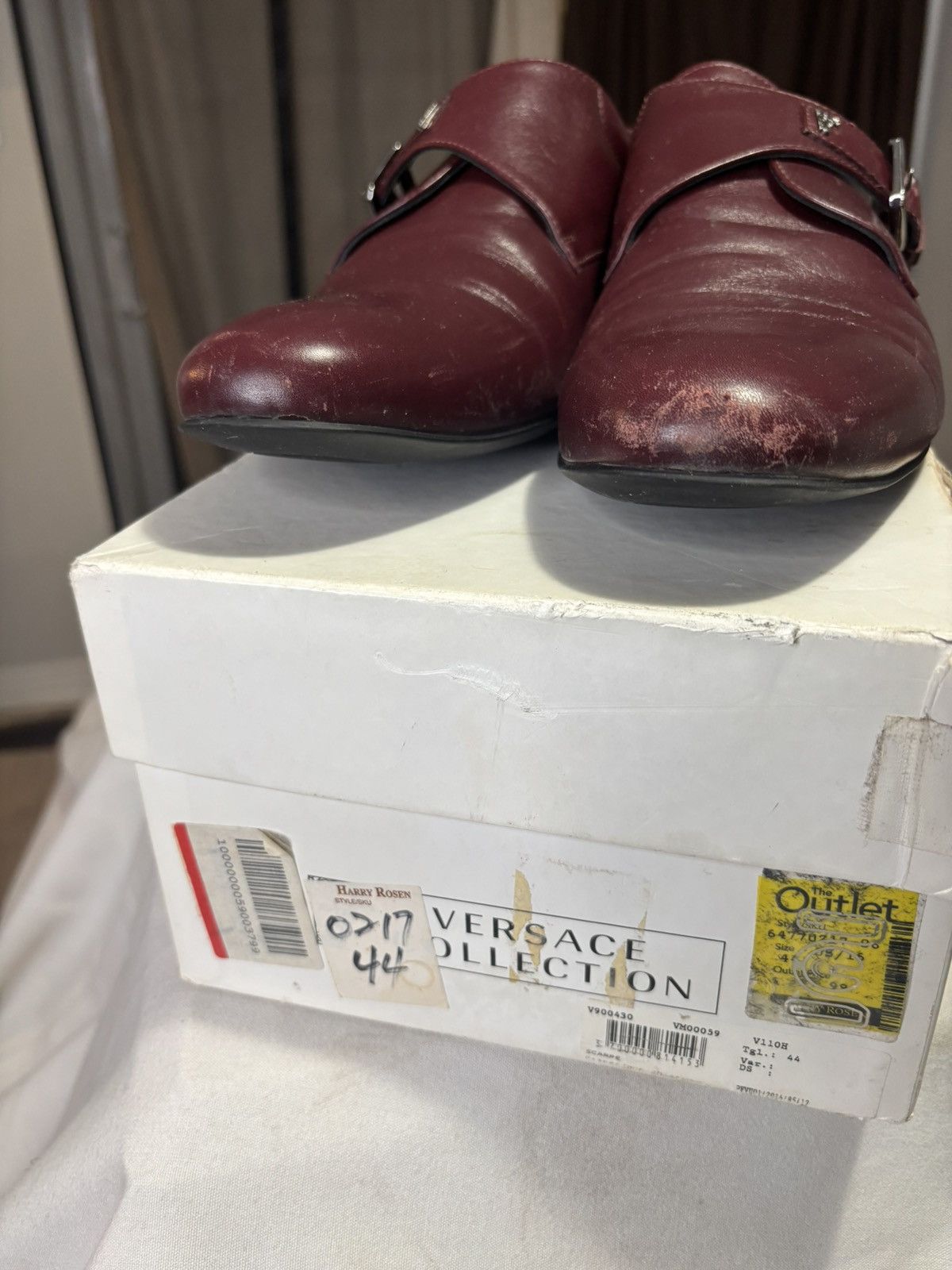 Versace Versace Collection Burgundy Single-Strap Dress Shoes Size US 11 / EU 44 - 1 Thumbnail