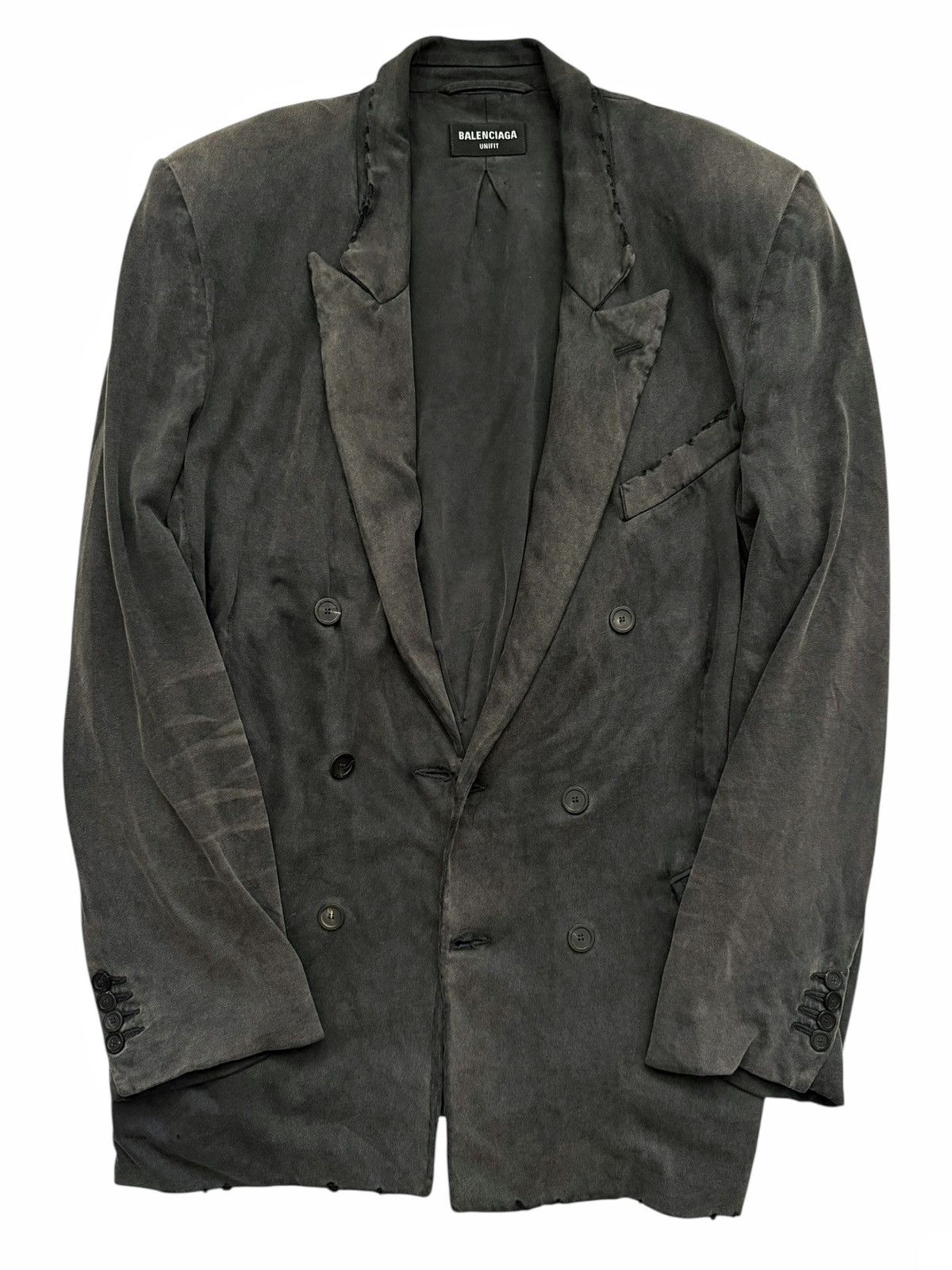 Balenciaga 2021 Distressed Thrashed Jersey Blazer Size US S / EU 44-46 / 1 - 1 Thumbnail