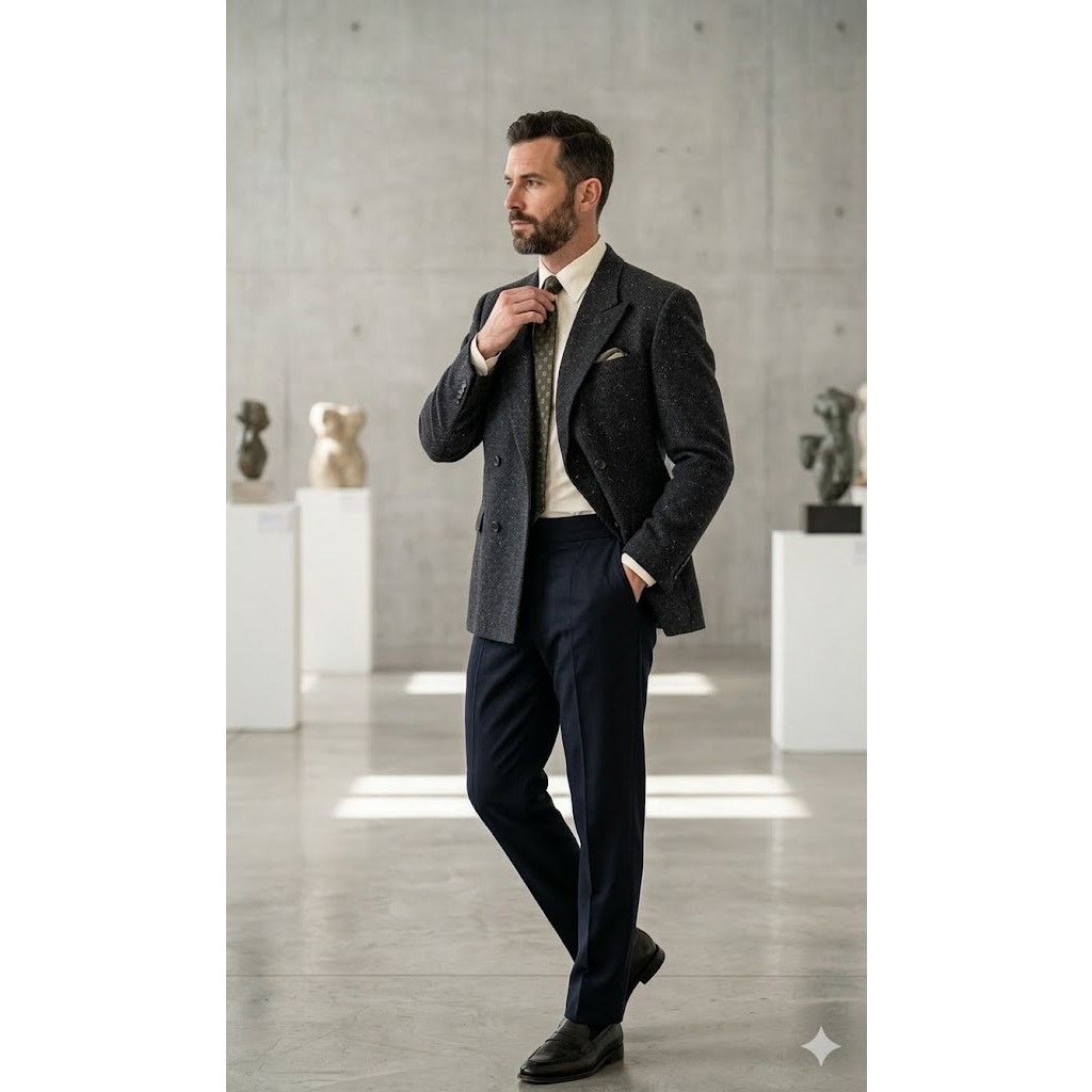 Gianni Valentino Gianni Jeffrey Michael Blazer Mens 44 Black Double Breasted Size 44R - 1 Thumbnail