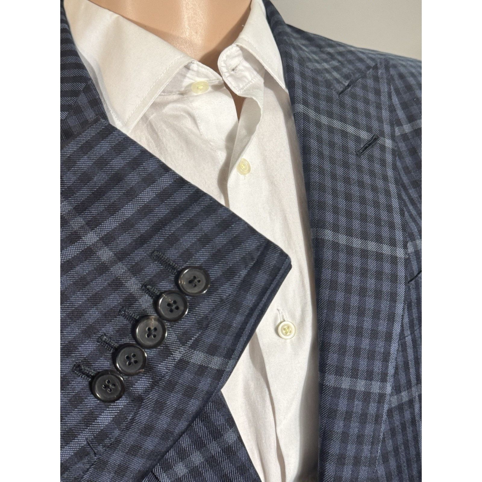 Tom Ford Tom Ford Blue Plaid Peak Lapel Suit 48 38R US O'Connor 34x27 Size 38R - 10 Thumbnail