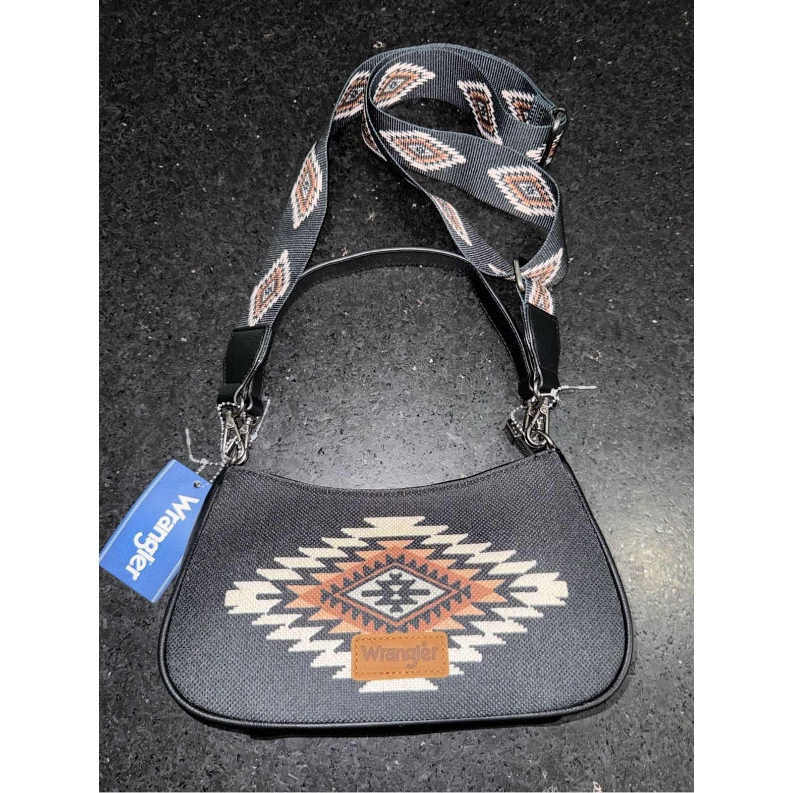 Wrangler WRANGLER Black Aztec CANVAS shoulder Bag Embroidered Strap Size ONE SIZE - 2 Thumbnail