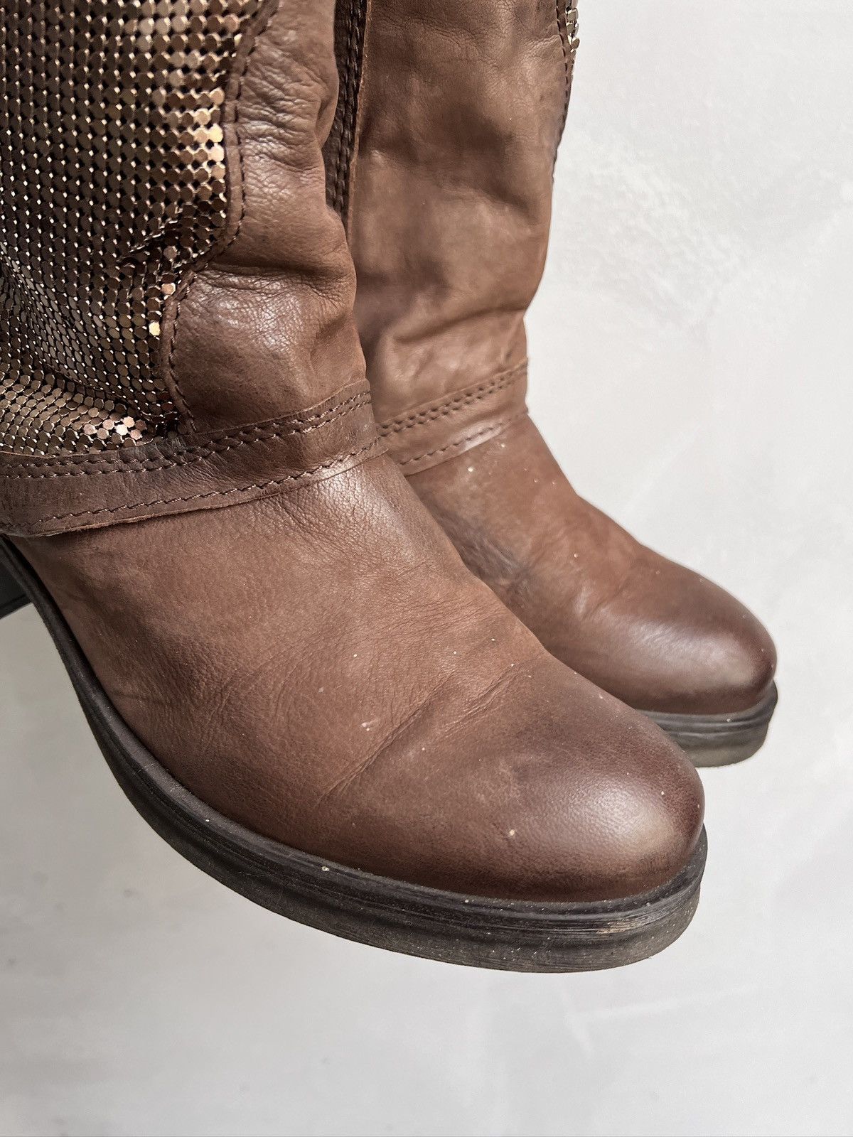 Hedi Slimane Studded shield leather ankle boots avant garde rick owens Size US 8 / EU 41 - 6 Thumbnail