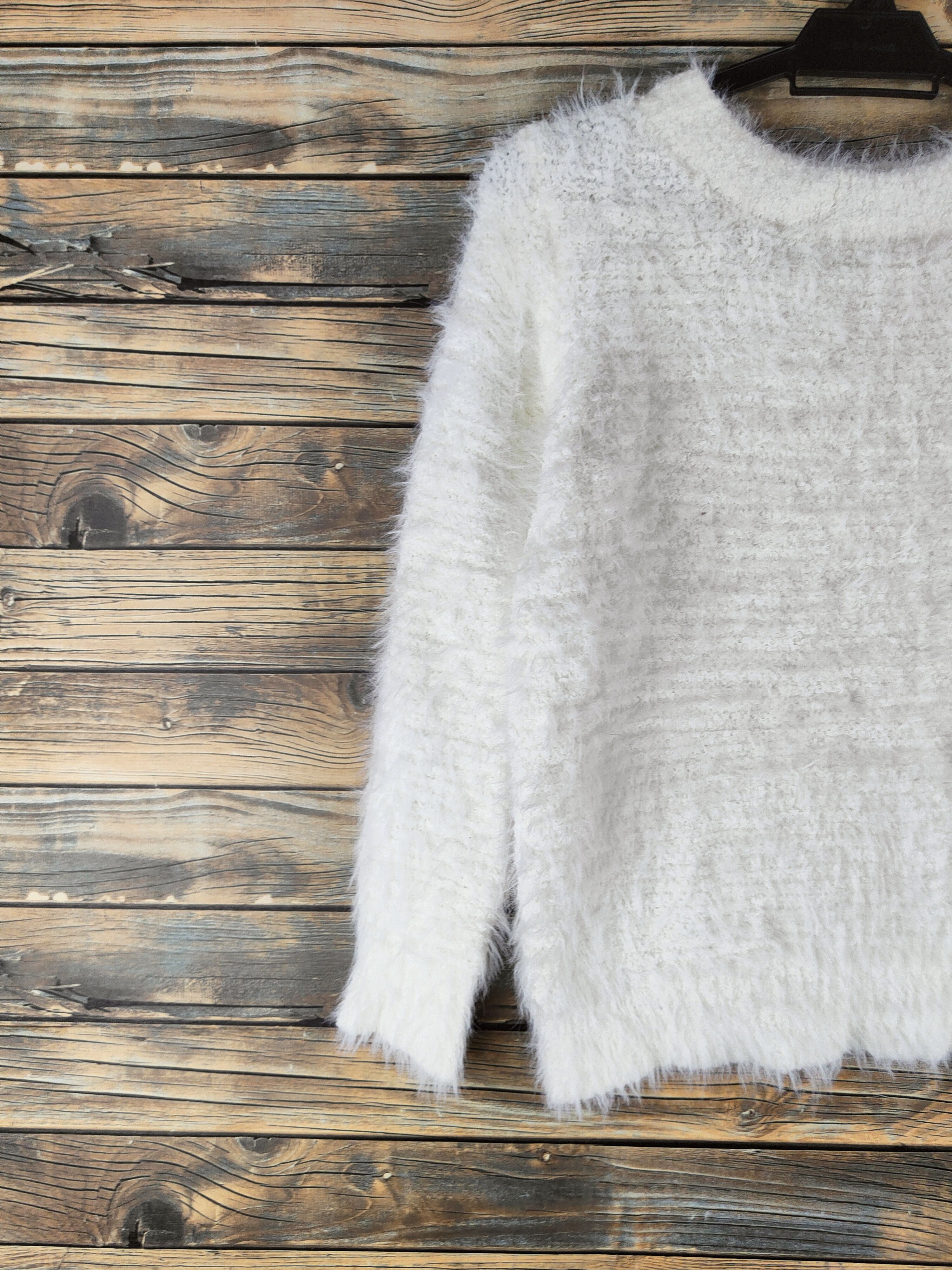 Japanese Brand DL Chocol Raffine Cream Fur Mohair Knitwear #sp46-470 Size S / US 4 / IT 40 - 4 Thumbnail