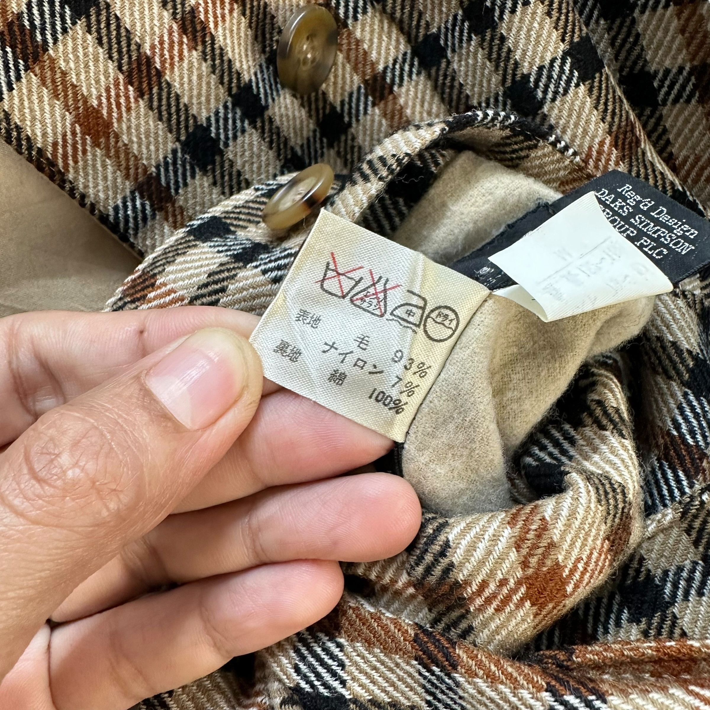 DAKS Vintage 90's DAKS Wool Checked Reversible Jacket #A74-1796 Size US M / EU 48-50 / 2 - 12 Thumbnail