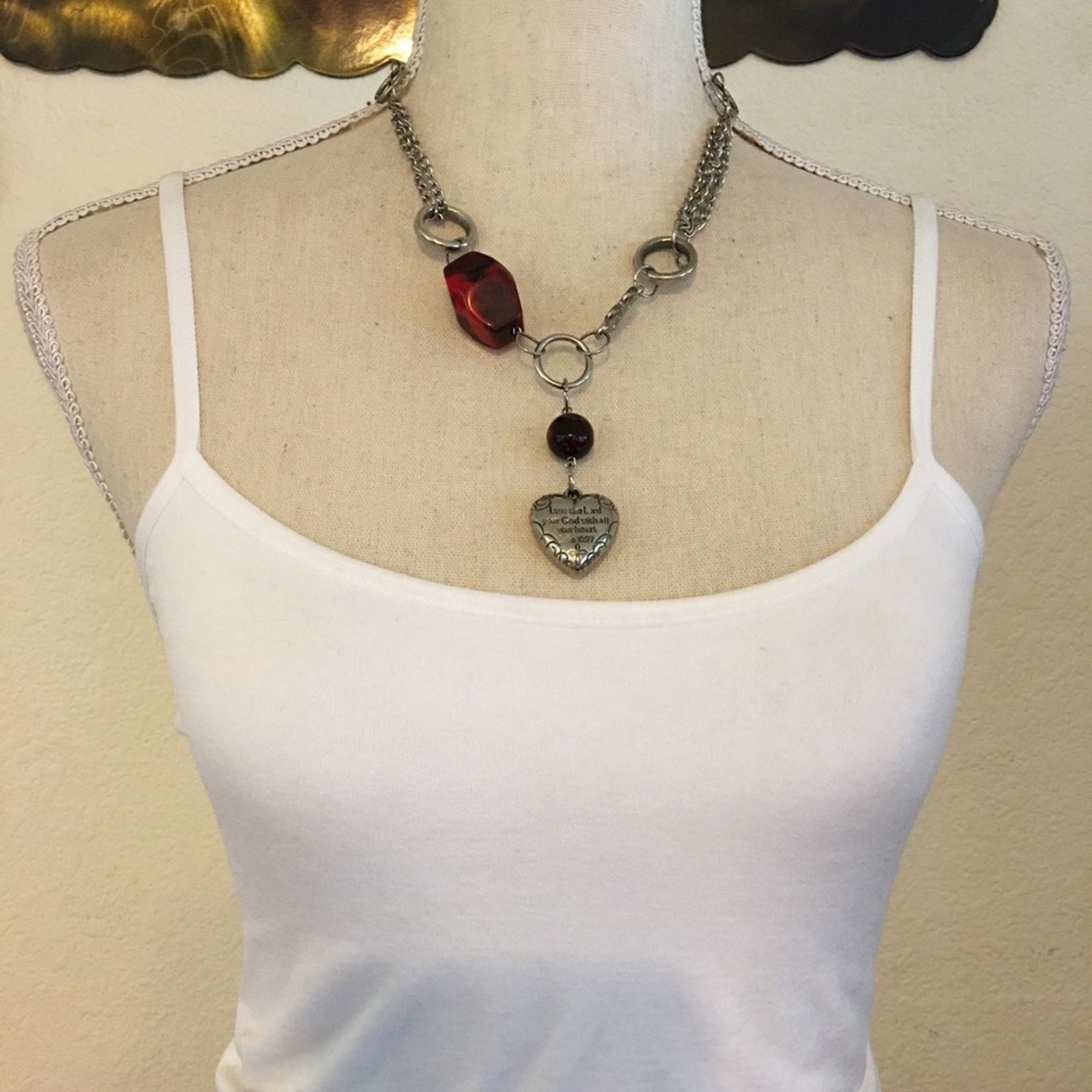 Jewelry With all my Heart beaded silver chain necklace Size ONE SIZE - 3 Thumbnail