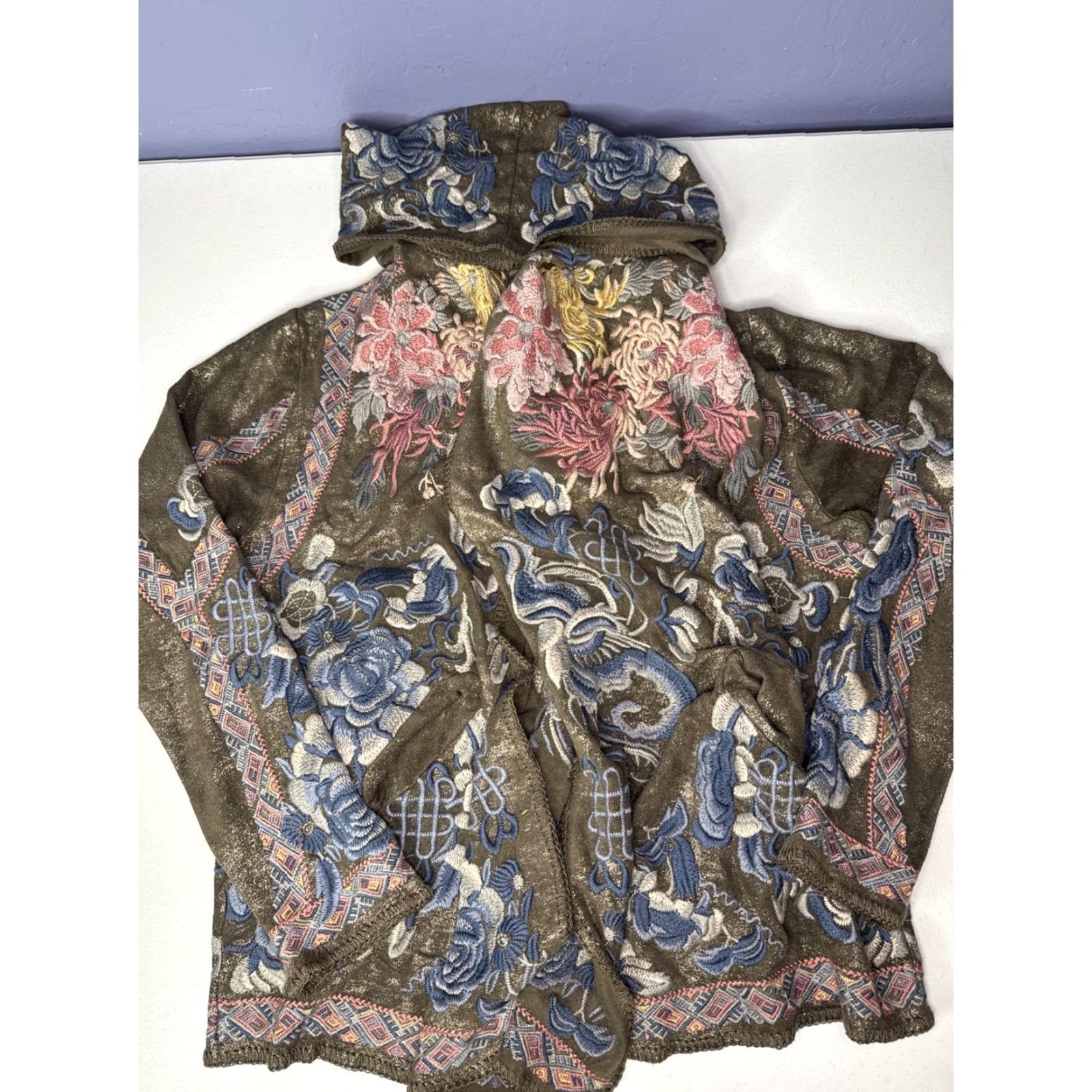Johnny Was Johnny Was Wrap Hoodie Cardigan Sweater Sz M Embroidered Metallic Floral Multicolor Long Sleeve Jacket Women Kimono Size M / US 6-8 / IT 42-44 - 2 Thumbnail