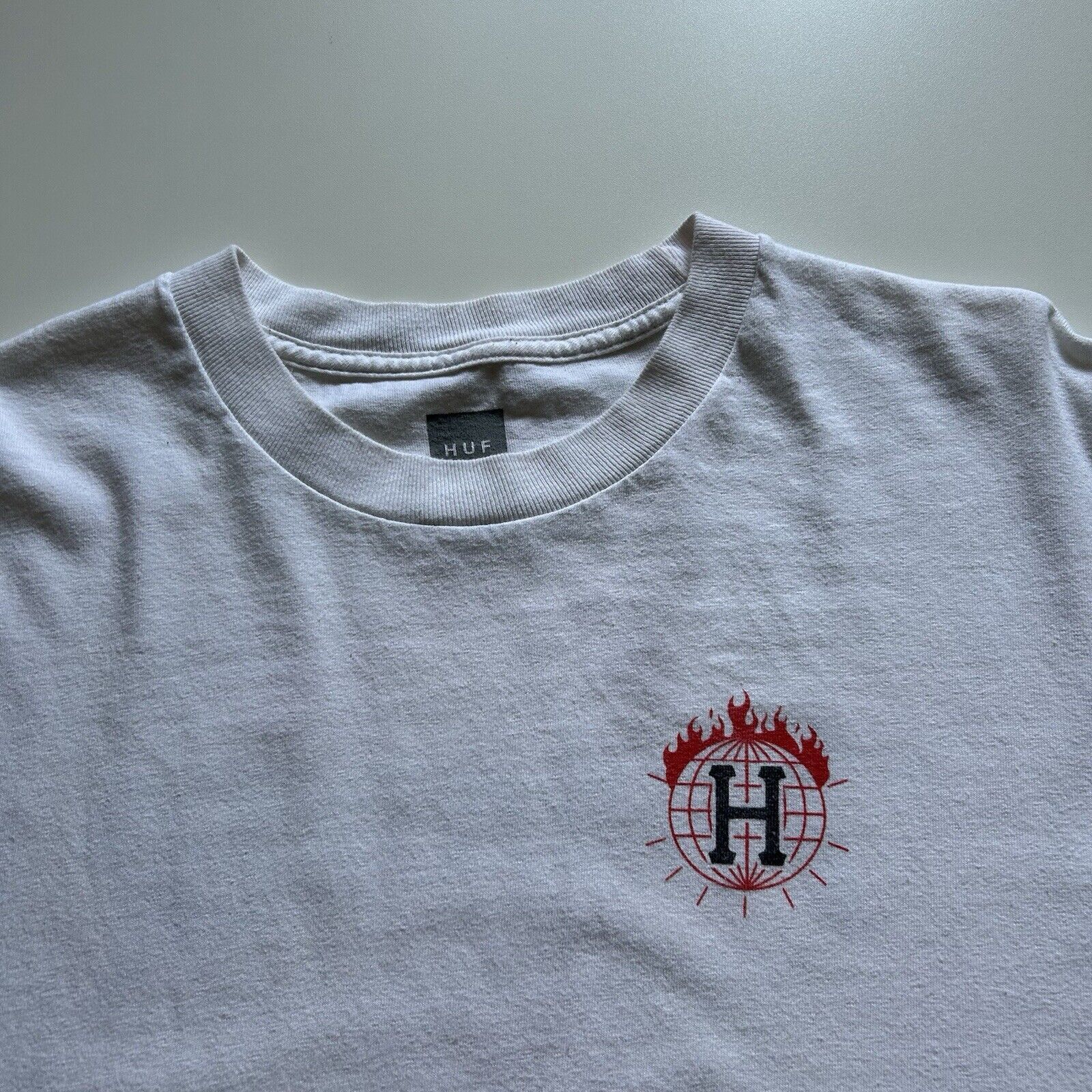 Huf Vintage HUF Thrasher Magazine Graphic T Shirt Men's XL White Size US XL / EU 56 / 4 - 4 Thumbnail