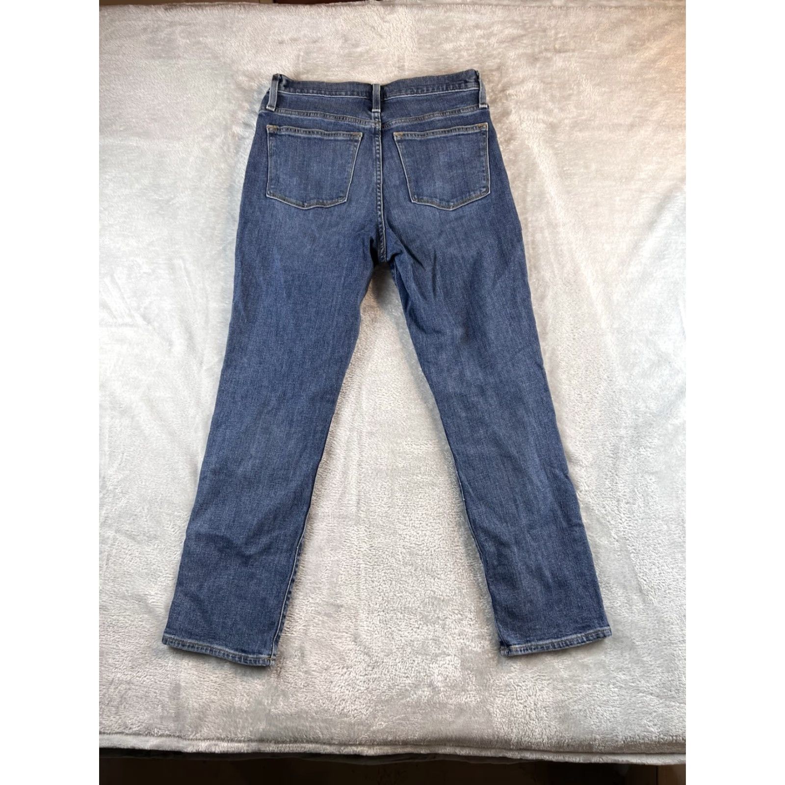 J.Crew VINTAGE J.CREW Slim Boyfriend Jeans Womens 27 Blue Straight Leg Distressed Denim Size 27" / US 4 / IT 40 - 2 Thumbnail