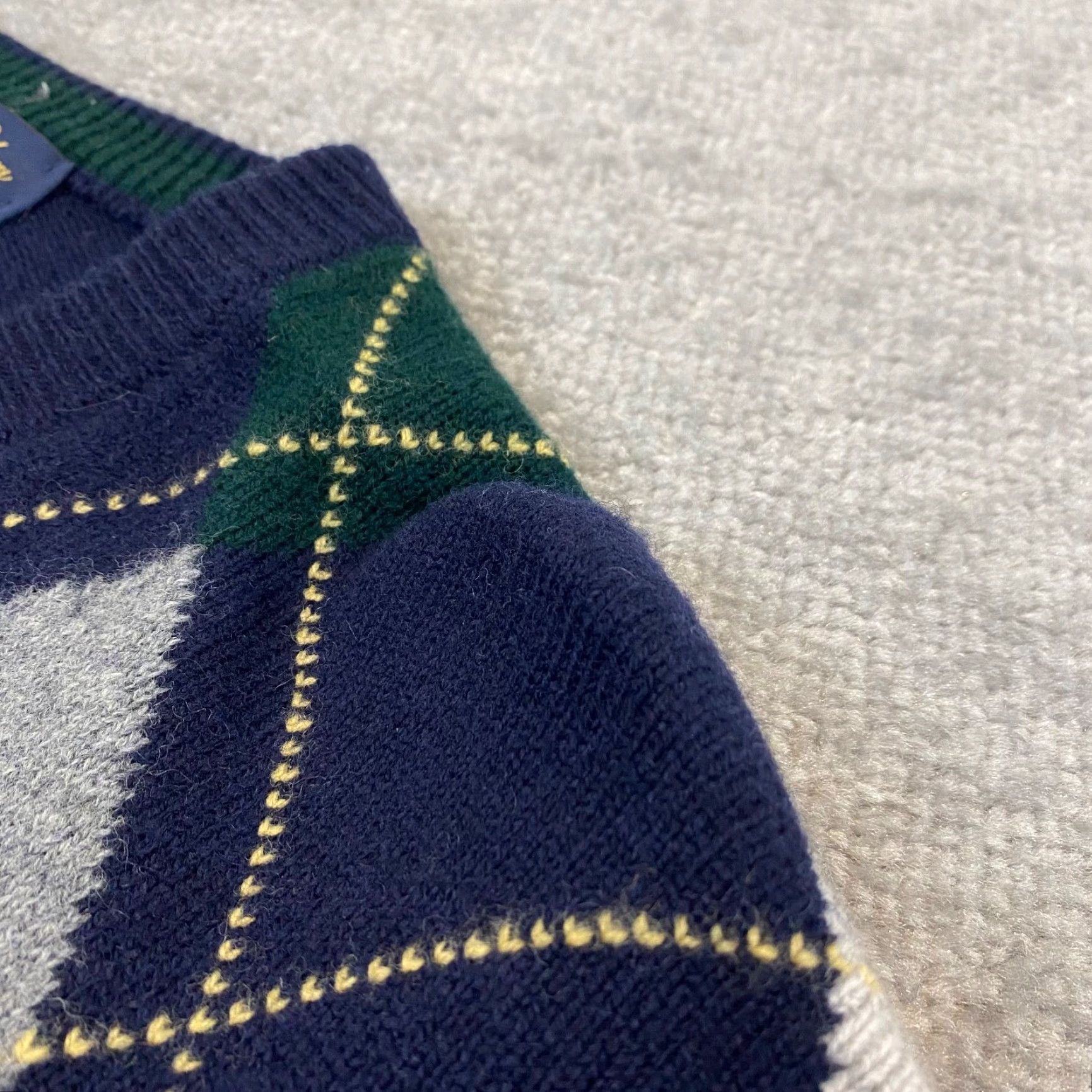 Brooks Brothers Brooks Brothers Vest Mens Large Scottish Lambswool Blue Argyle Diamond Size US L / EU 52-54 / 3 - 7 Thumbnail