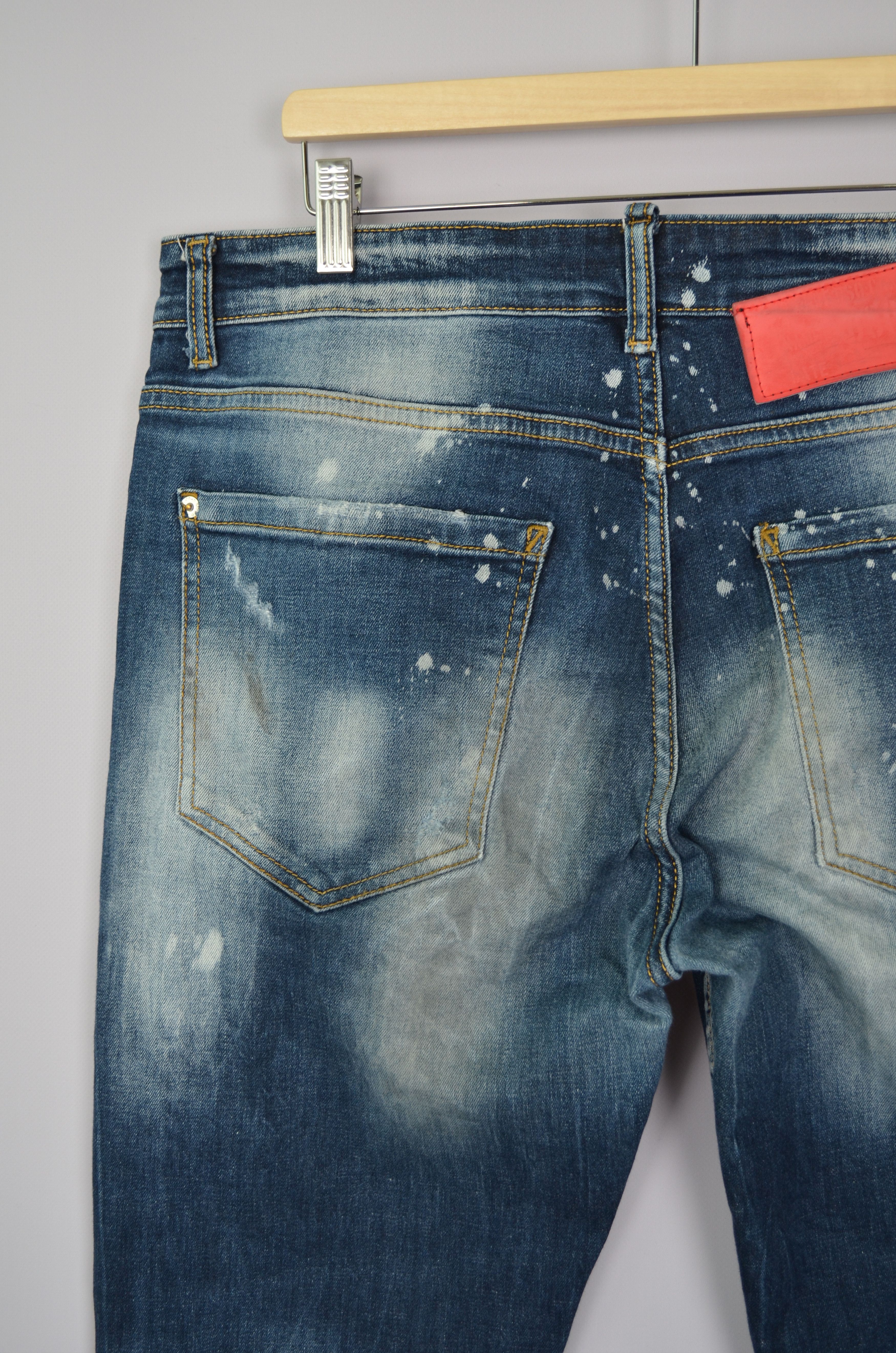 Designer × Dsquared2 Dsquared2 Cool Guy Blue Painted Distressed Slim Jeans Sz W34 Size US 34 / EU 50 - 12 Thumbnail