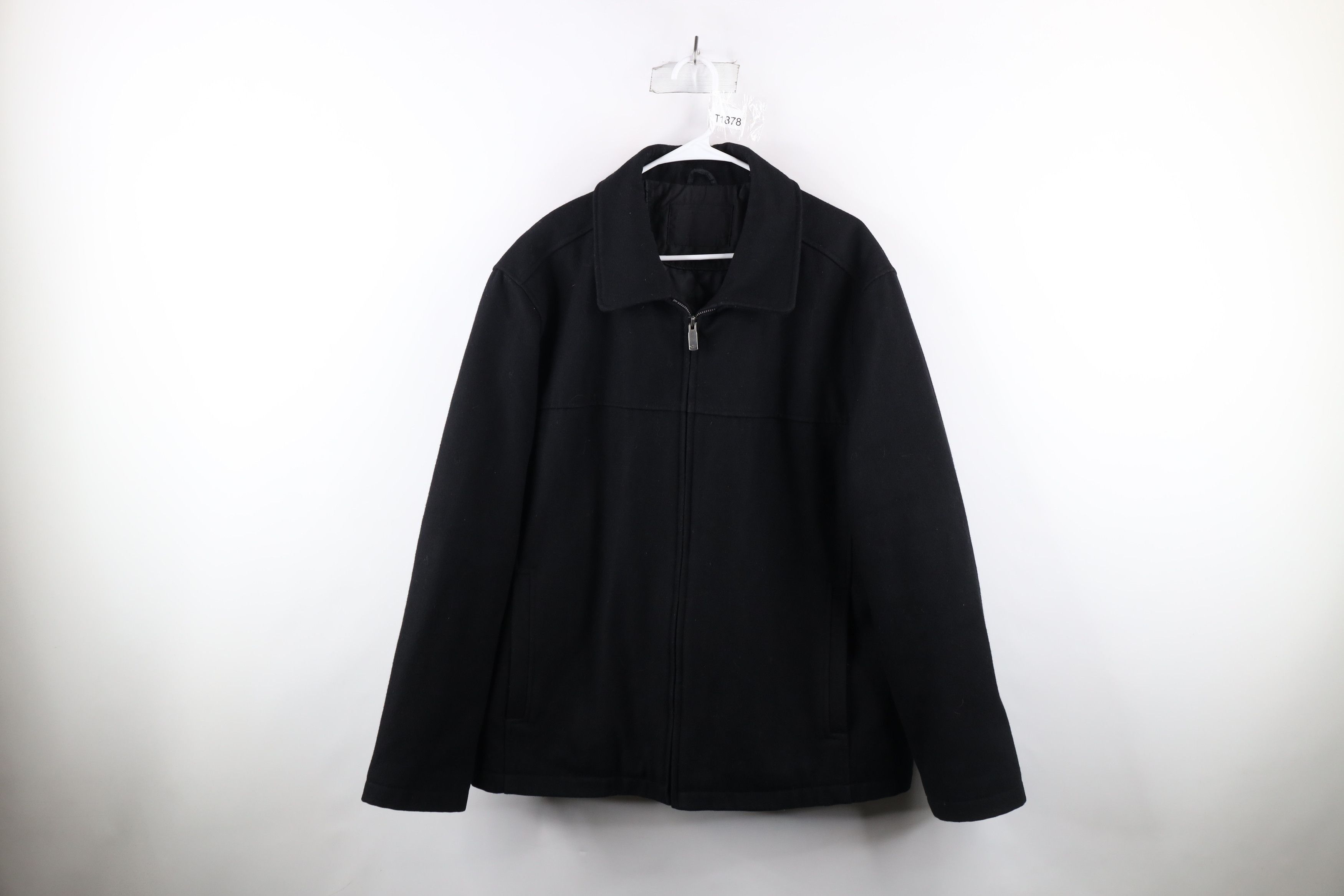 S*様 90s vtg   wool bomber jac Vintage 90s Streetwear Wool Full Zip Bomber Jacket Black