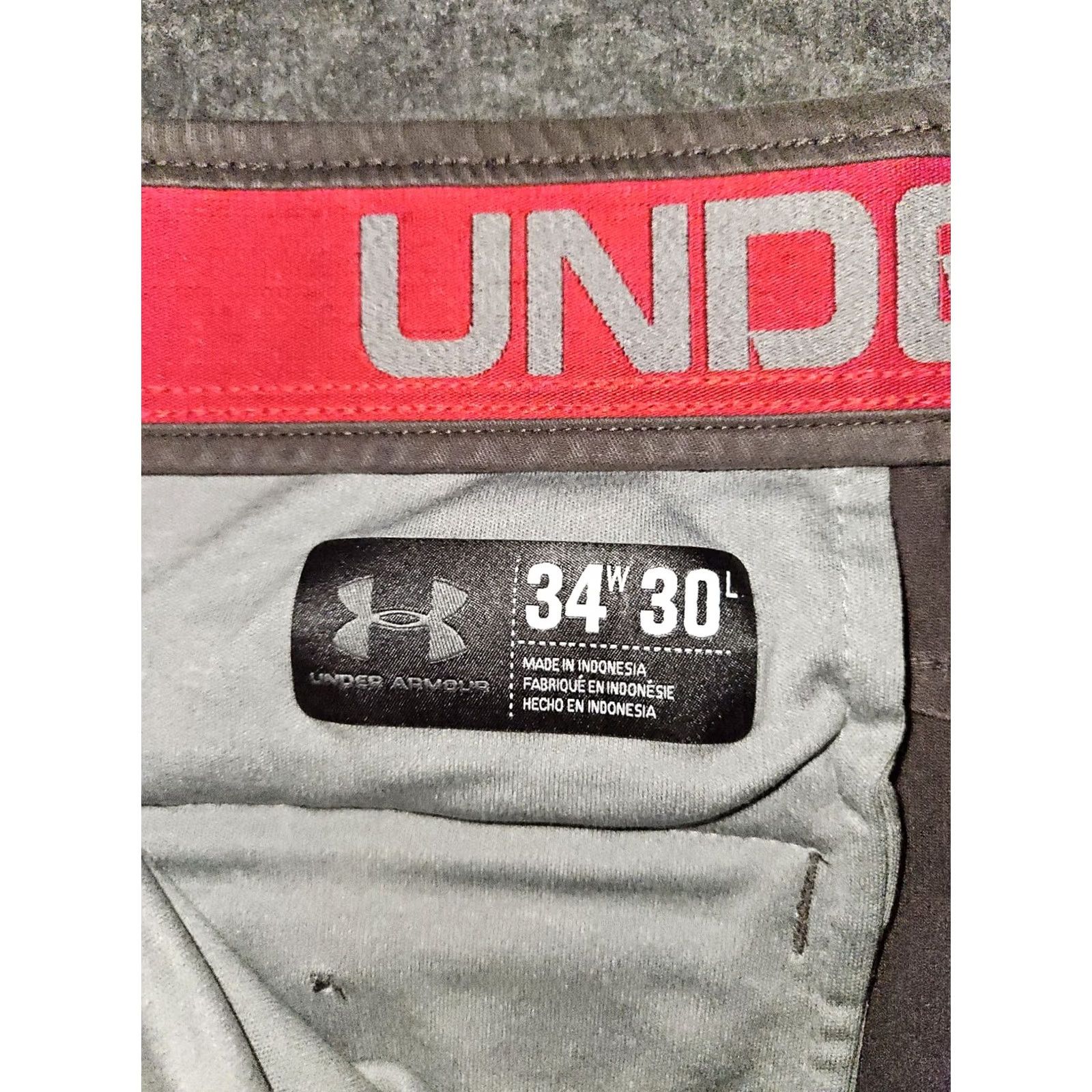 Under Armour Under Armour Pants Men's 34x30 Brown Stretch Khakis Slash Pocket Workwear Casual Sport Size US 34 / EU 50 - 3 Thumbnail