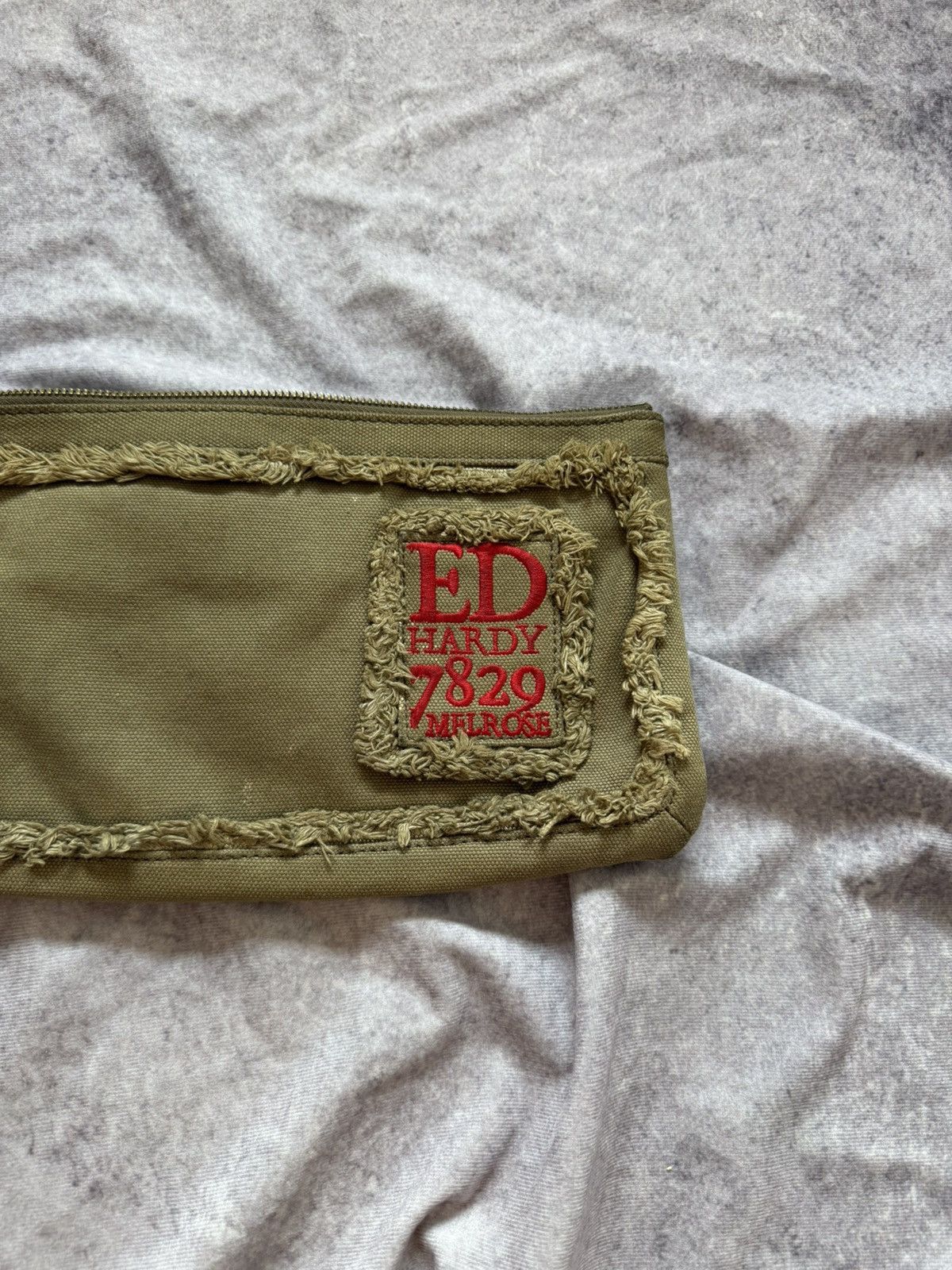 Ed Hardy Y2K Ed Hardy Distressed Canvas Clutch Bag Size ONE SIZE - 7 Thumbnail