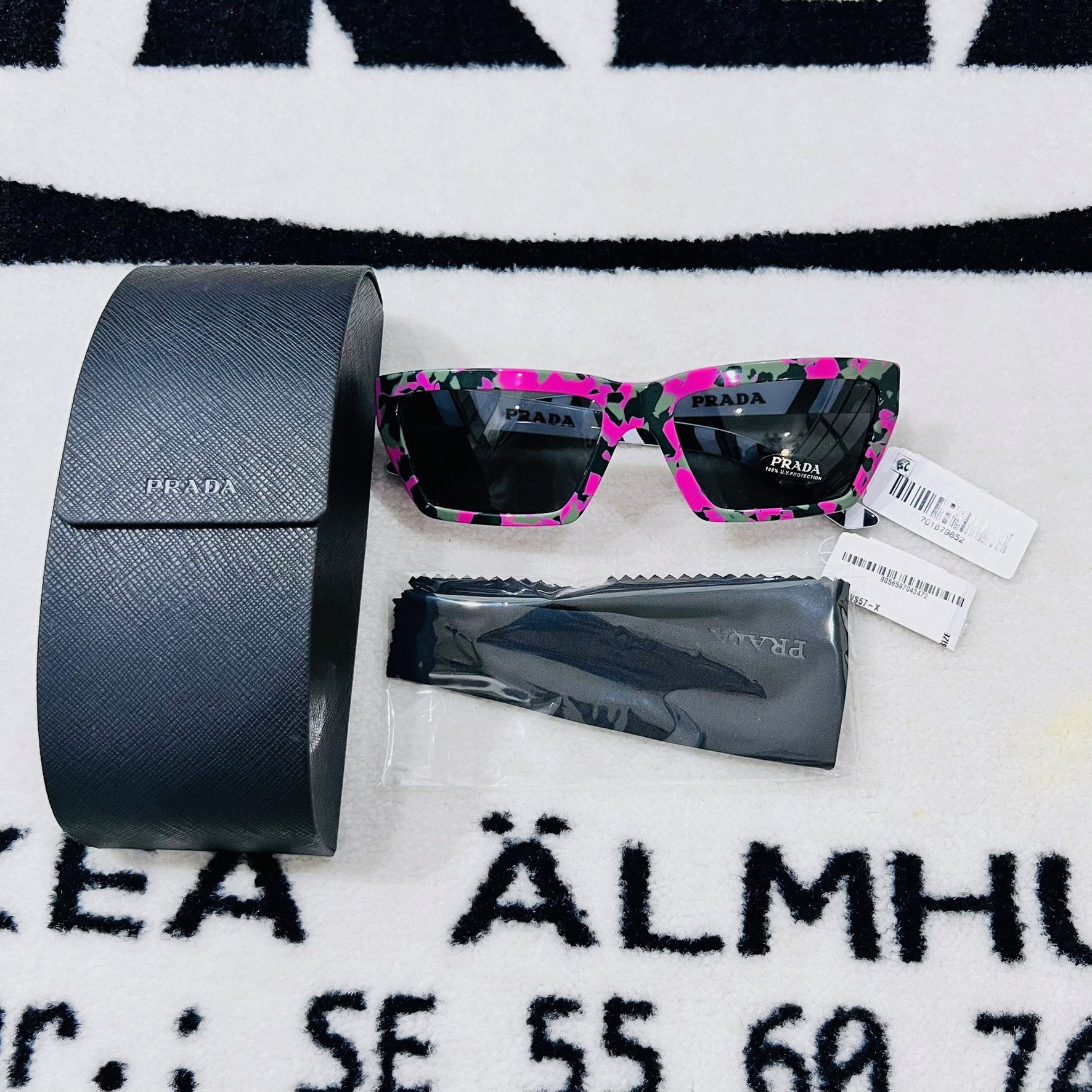 Prada Prada Camo Geometric 57mm Rectangle Sunglasses Size ONE SIZE - 1 Thumbnail