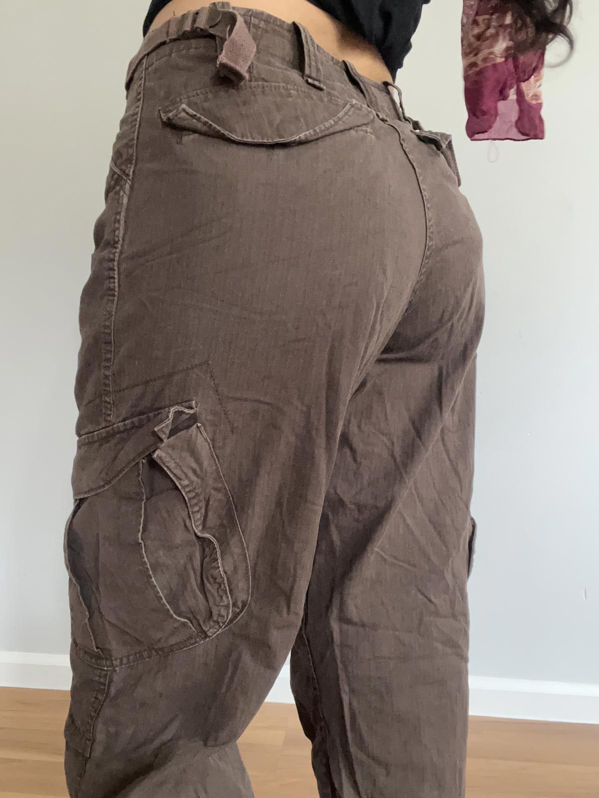 Gap Women’s brown cotton cargo pants wide legged Size 32" / US 10 / IT 46 - 3 Thumbnail