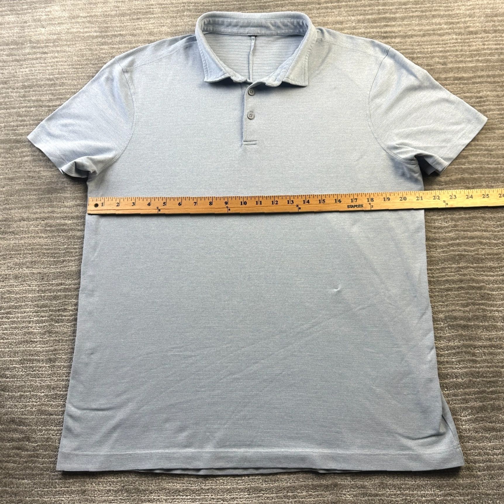 Lululemon Lululemon Polo Shirt Mens Large Blue Evolution Performance Top Shirt Size US L / EU 52-54 / 3 - 5 Thumbnail