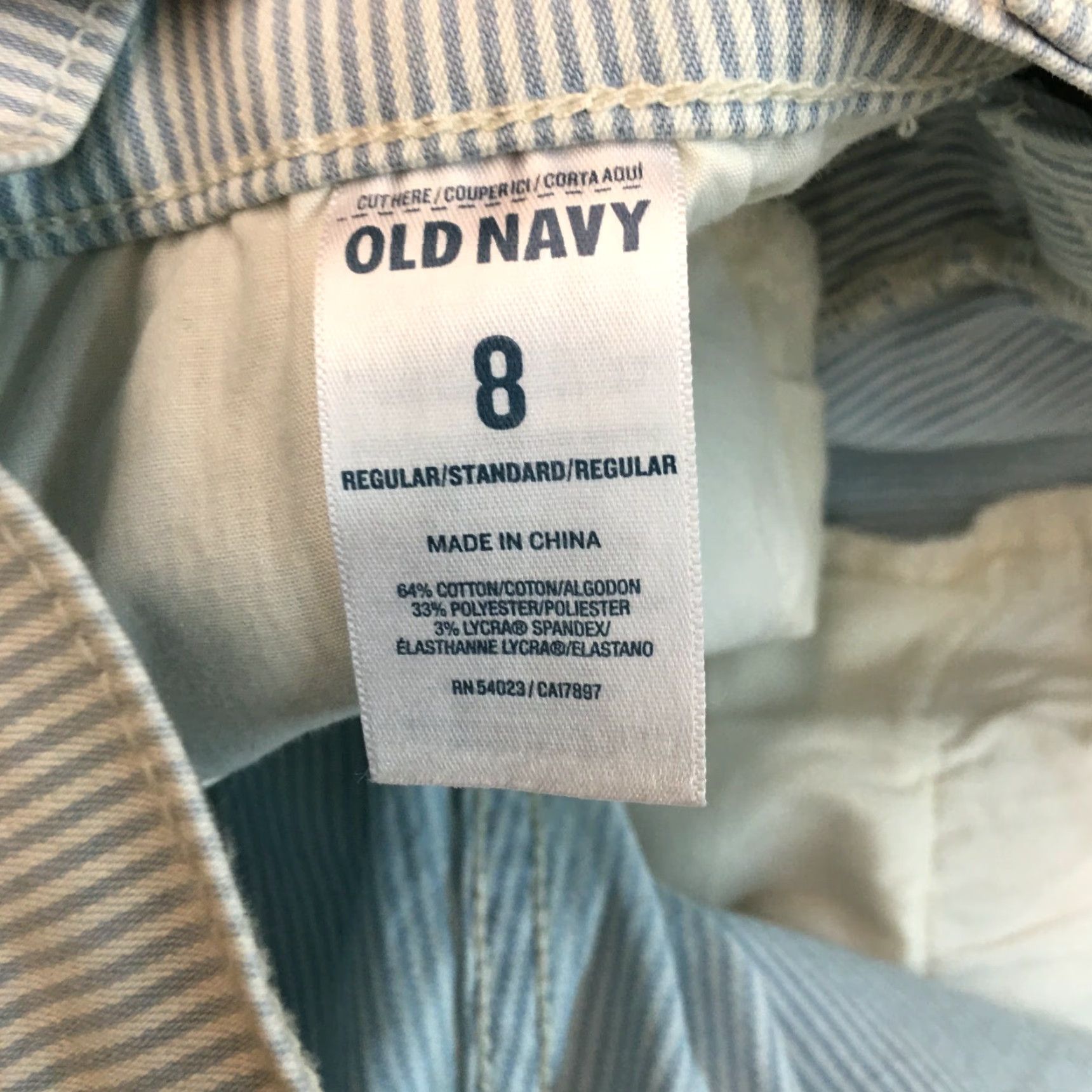 Old Navy Old Navy Rockstar Jeans Womens Stretch Regular Skinny Blue Stripe Size 8 Size 30" / US 8 / IT 44 - 6 Thumbnail