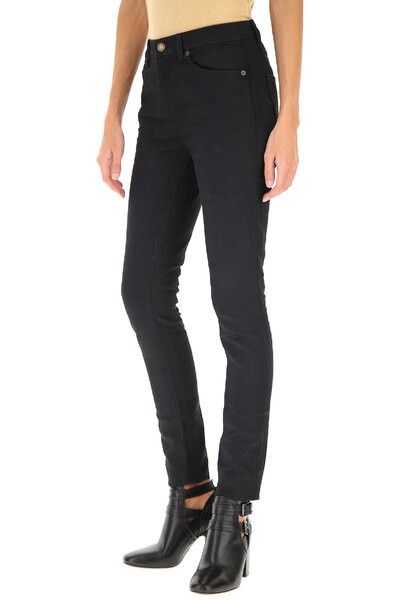 Saint Laurent Paris o1s1wg111124 Skinny-Fit Jeans in Used Stretch Denim Black Size 30" / US 8 / IT 44 - 5 Thumbnail