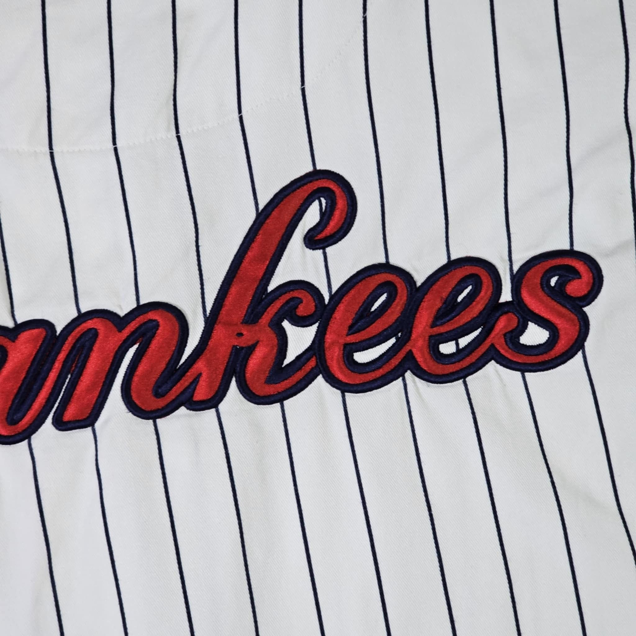 MLB × Starter × Vintage New York Yankees Vintage 90s Script Pinstripe Jersey Size US M / EU 48-50 / 2 - 6 Thumbnail