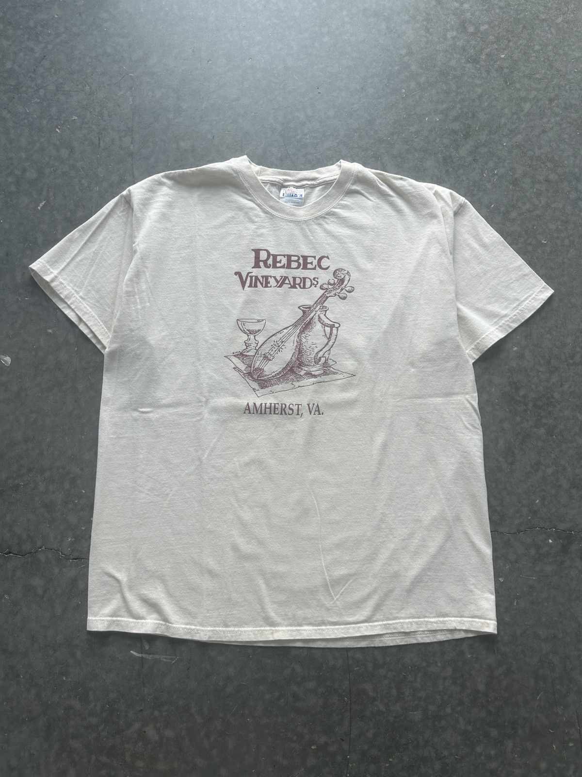Hanes × Vintage Vintage 90s Rebec Vineyards Wine Quote Graphic Tee Size US XL / EU 56 / 4 - 4 Thumbnail