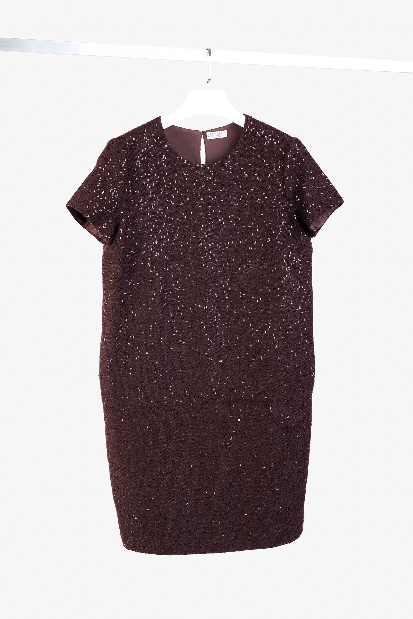 Brunello Cucinelli Brunello Cucinelli Cashmere Purple Sequin Knit Dress Size L / US 10 / IT 46 - 1 Thumbnail