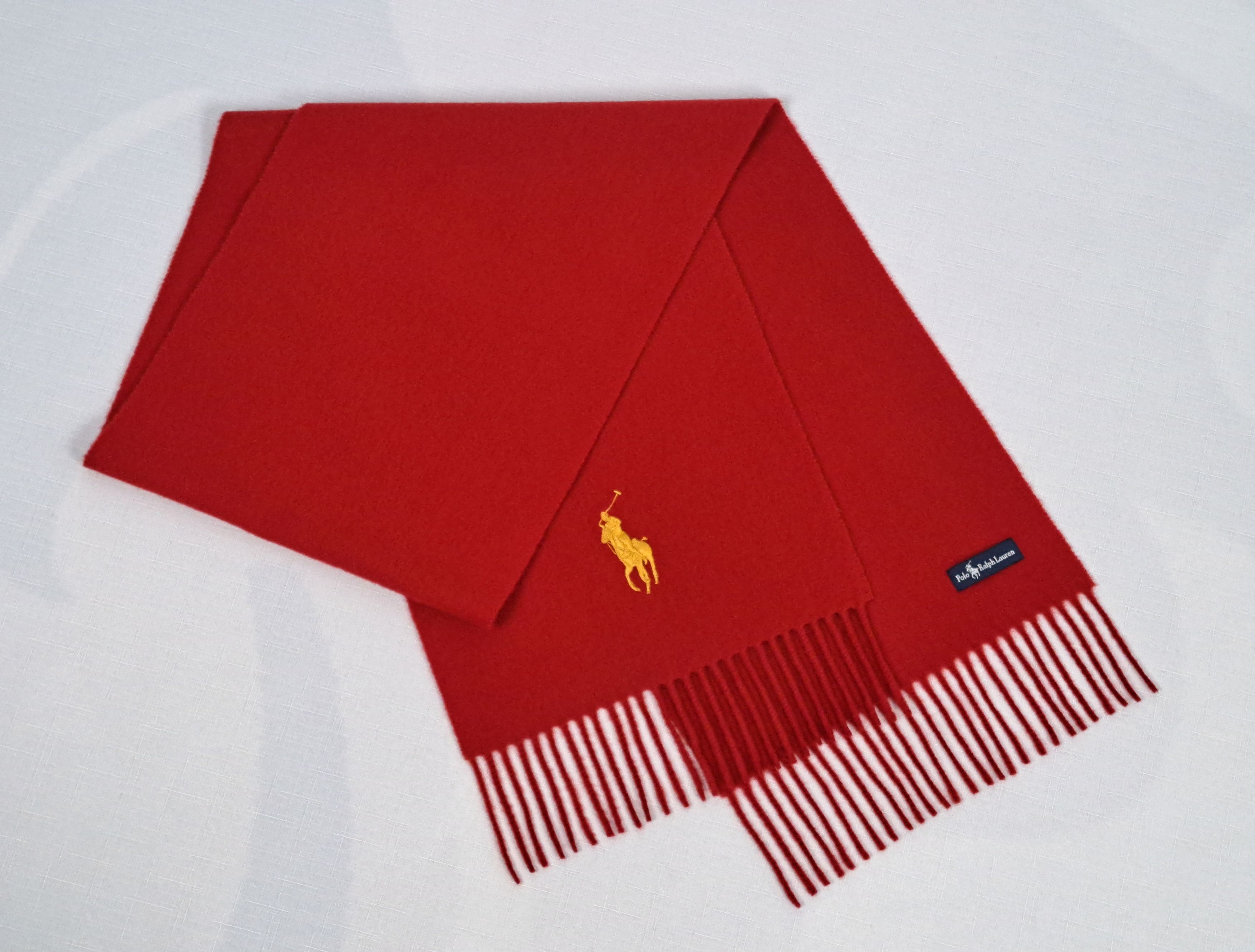 Polo Ralph Lauren Polo Ralph Lauren embroidered big pony logo solid scarf. Size ONE SIZE - 4 Thumbnail
