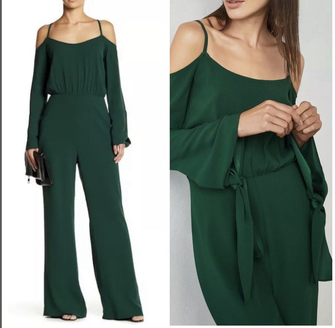 Bcbgmaxazria NWT BCBG MAX AZRIA Jordane Jumpsuit Dark Amazon size L Size 34" / US 12 / IT 48 - 7 Thumbnail