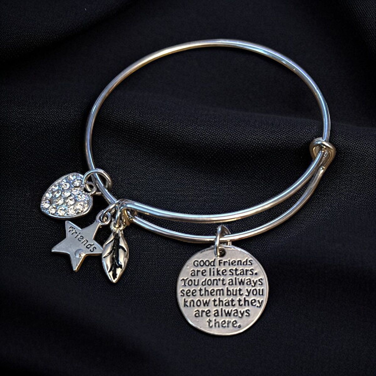 Other Silver tone Good Friends expandable charm bangle bracelet Size ONE SIZE - 1 Thumbnail