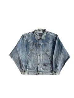 Japanese Brand Vintage street punk washed faded ripped denim jacket Size US M / EU 48-50 / 2 - 7 Thumbnail
