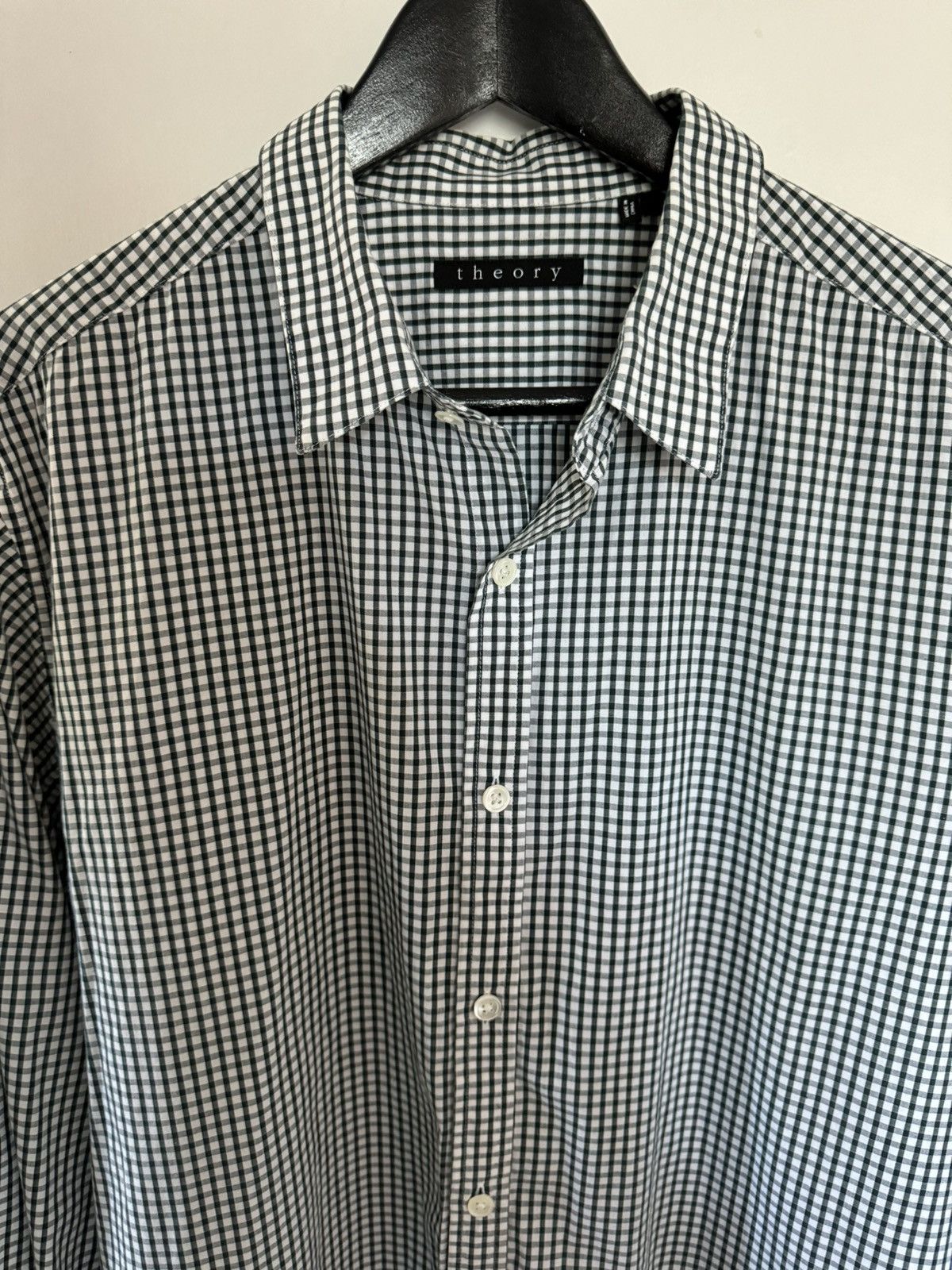 Theory Theory XL plaid black white classic long sleeve button shirt Size US XL / EU 56 / 4 - 2 Thumbnail