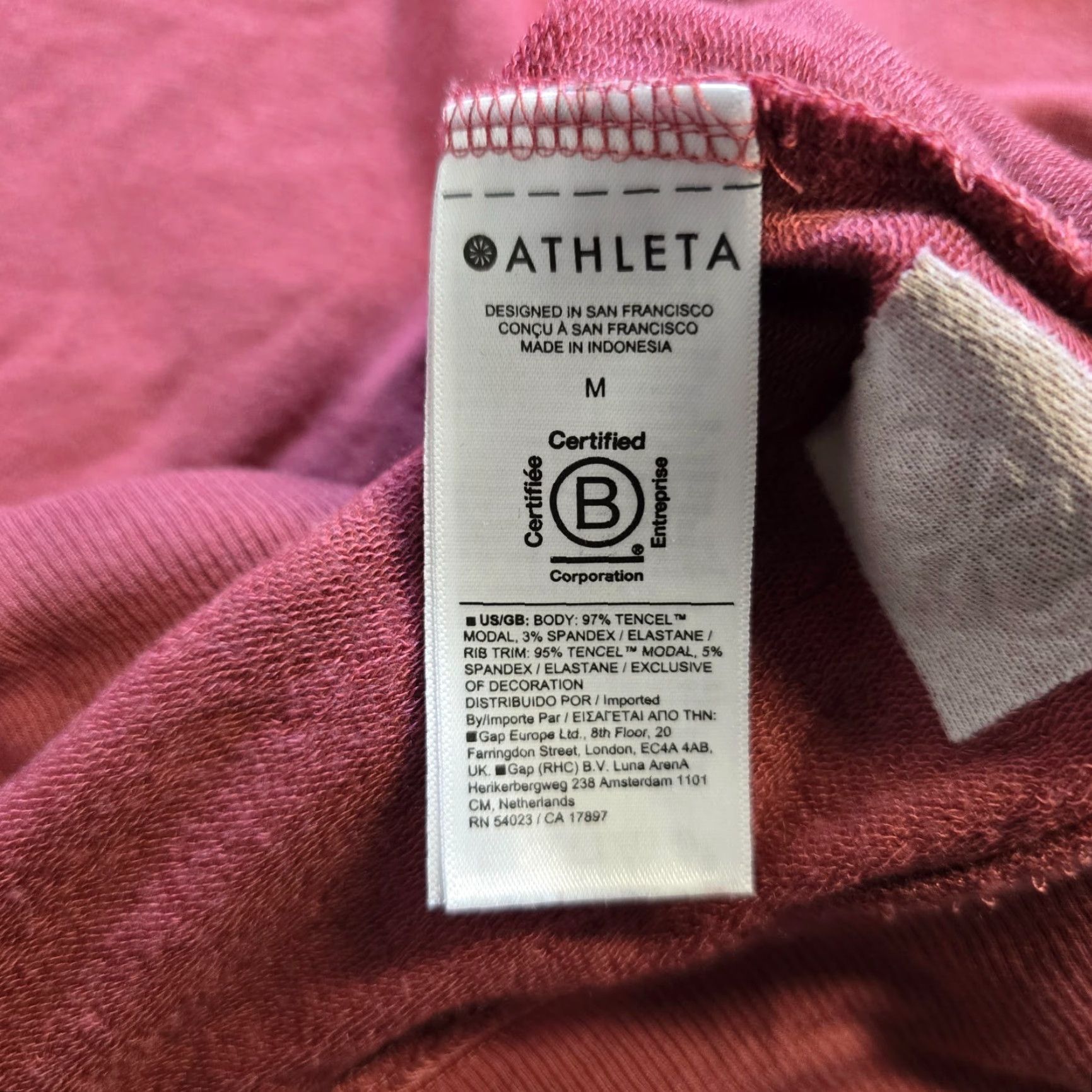 Athleta Athleta Top Womens Medium Pink V-Neck Long Sleeve Stretch Casual Shirt Size M / US 6-8 / IT 42-44 - 7 Thumbnail