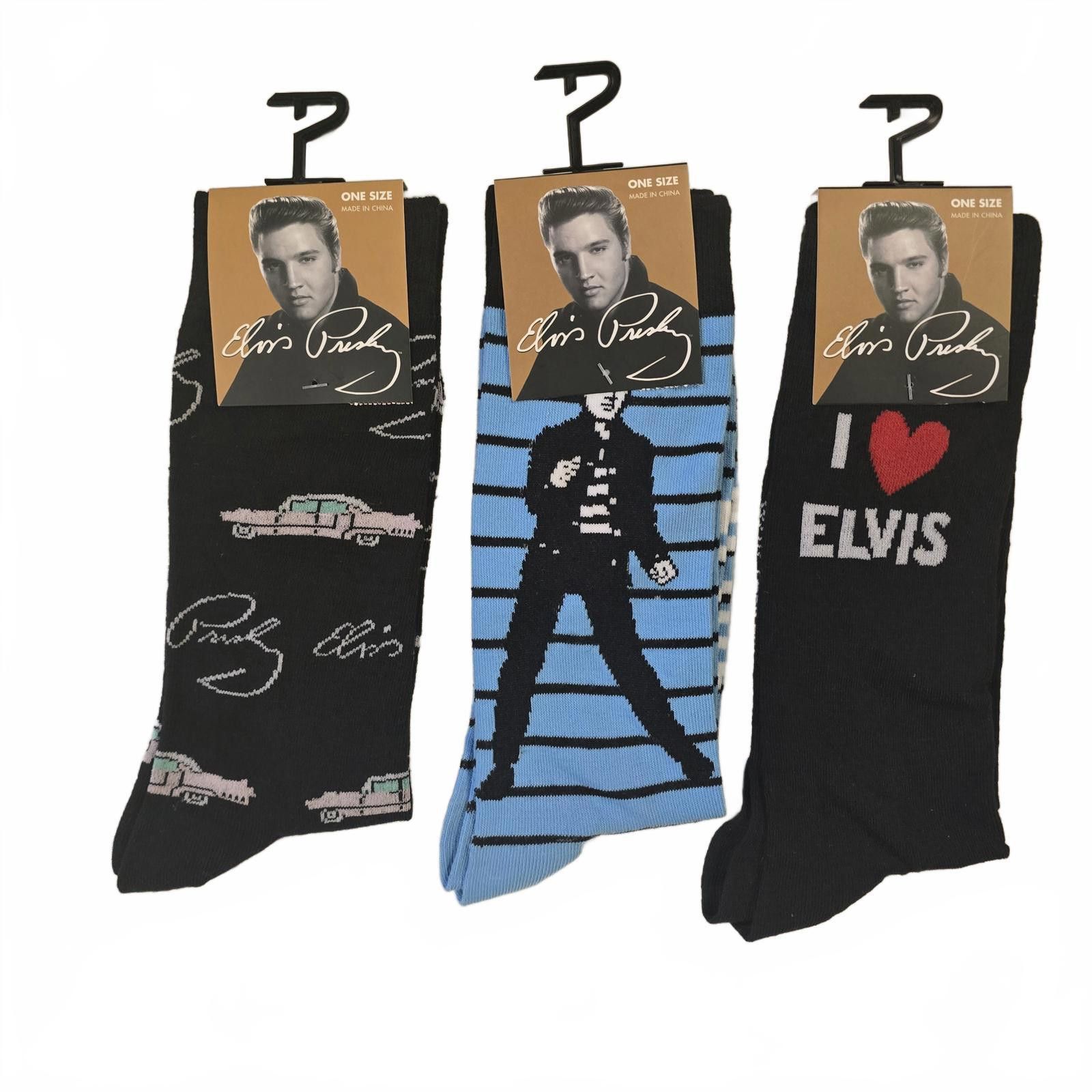Designer Elvis Presley Fun Socks Trio - Official Merchandise Size ONE SIZE - 1 Thumbnail