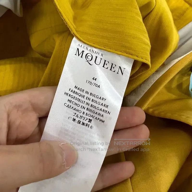 Alexander McQueen Alexander McQueen Yellow Cotton Men's Casual Pants . Size US 32 / EU 48 - 3 Thumbnail