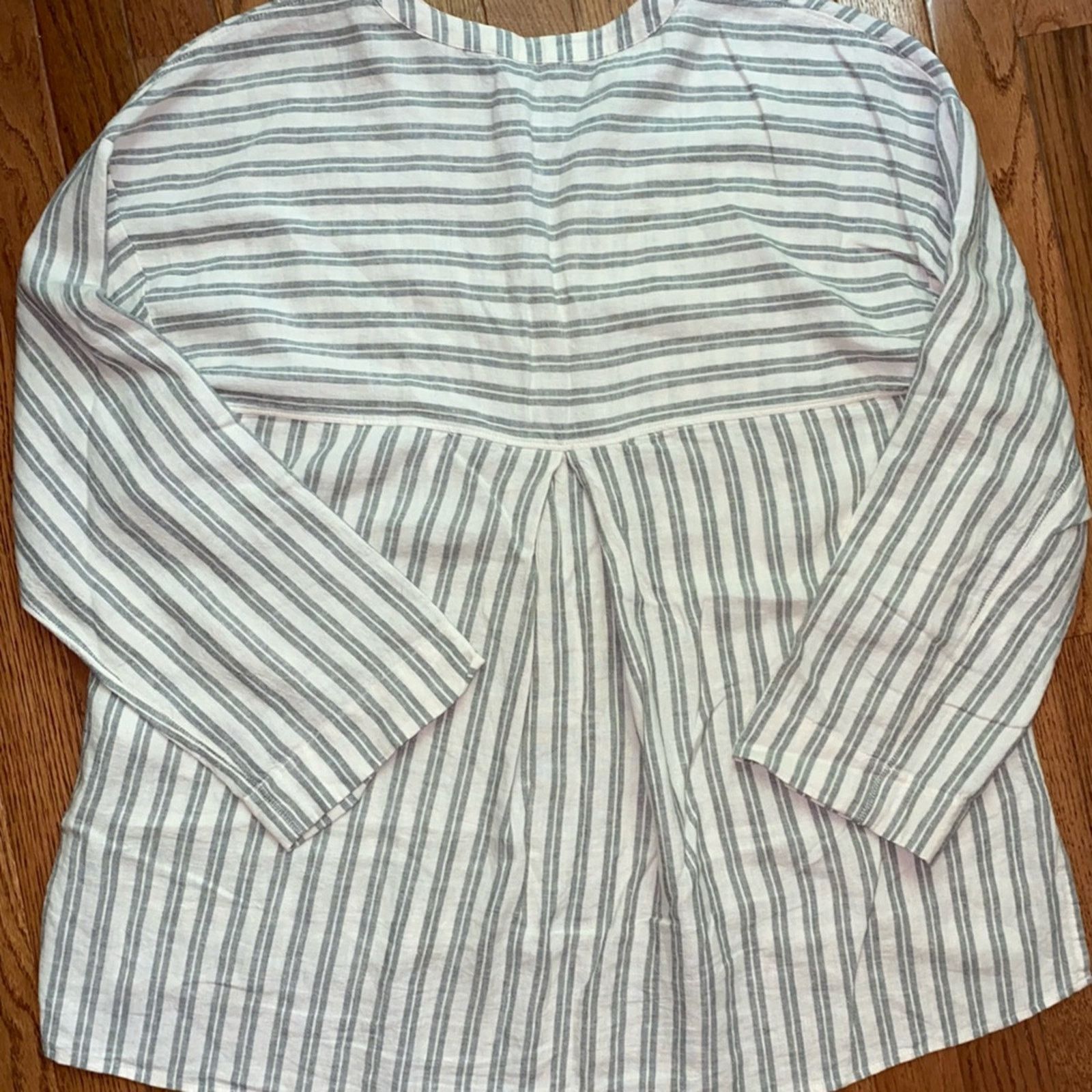 Madewell Madewell $82 Linen-Blend Lakeline Shirt Gray Stripe Womens M Size M / US 6-8 / IT 42-44 - 10 Thumbnail