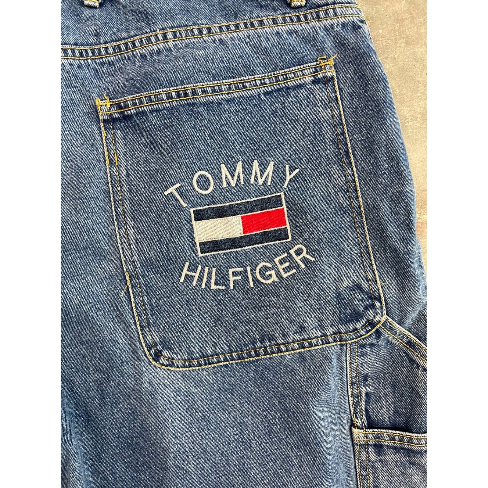 Tommy Hilfiger VTG 90S Y2K TOMMY HILGER JEANS CARPENTER BLUE DENIM SHORTS S Size US XXS / EU 40 - 2 Thumbnail