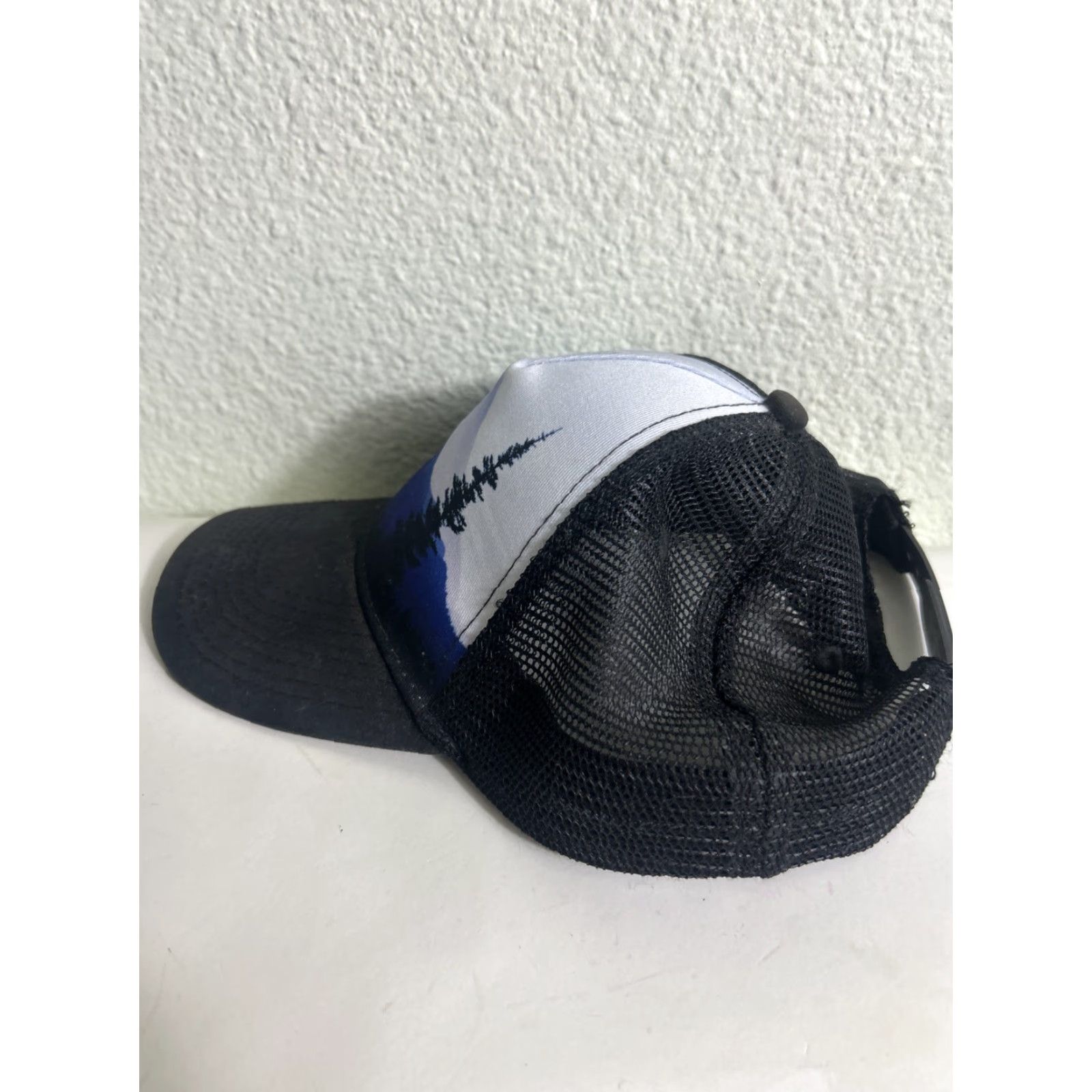 Vintage REI Trucker Hat Black Blue Mountain Forest Skyline Men One Size Size ONE SIZE - 7 Thumbnail