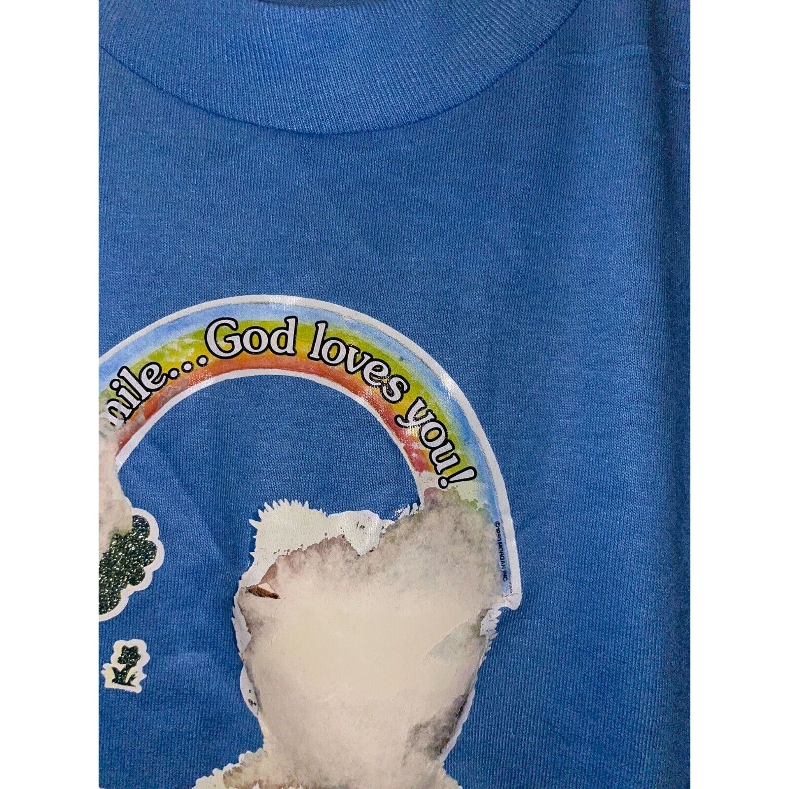 Other Vintage God Shirt Smile God Loves You Tee 70s 1970s Small Size US S / EU 44-46 / 1 - 5 Thumbnail