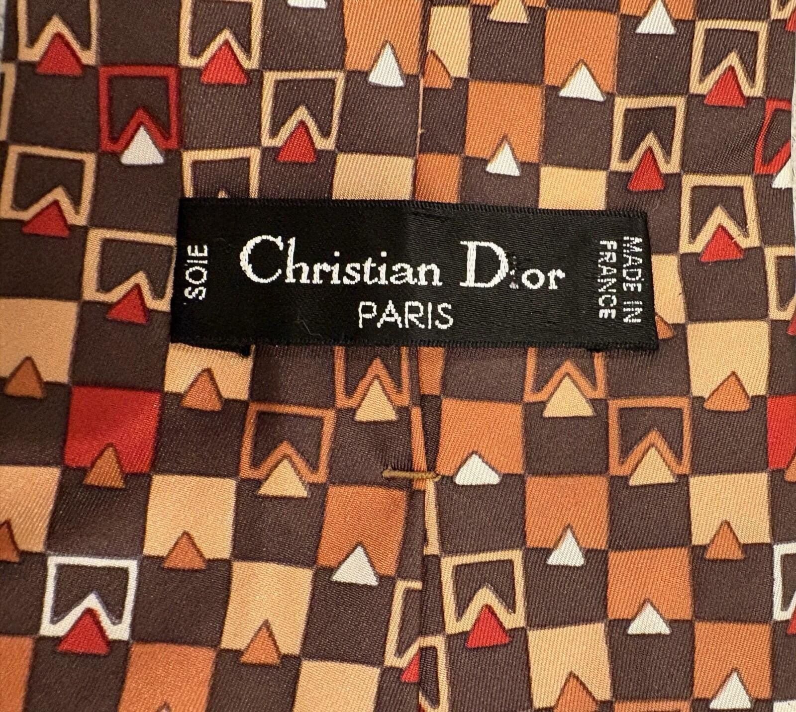 Dior VTG Christian Dior Tie 100% Silk Gorgeous 55” x 4” France Size ONE SIZE - 5 Thumbnail