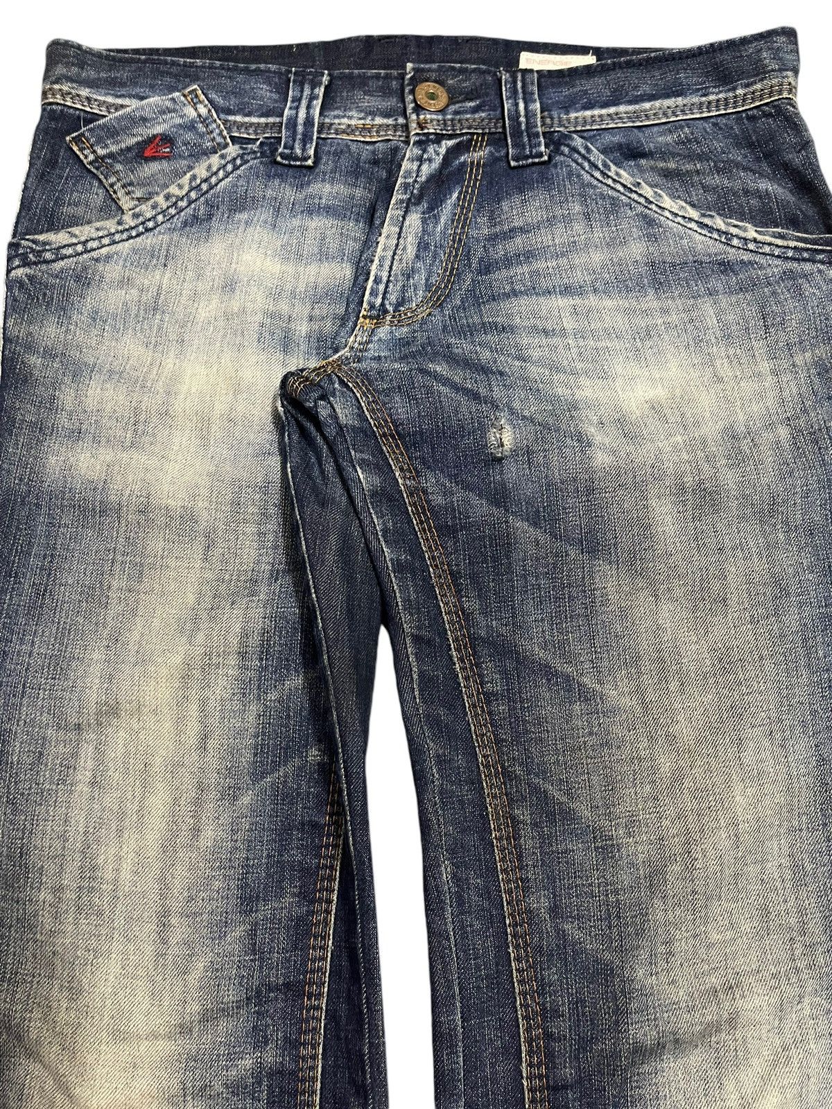 Energie Vintage Japanese Energie Blue Bleached Style Loose Jeans Size US 34 / EU 50 - 4 Thumbnail